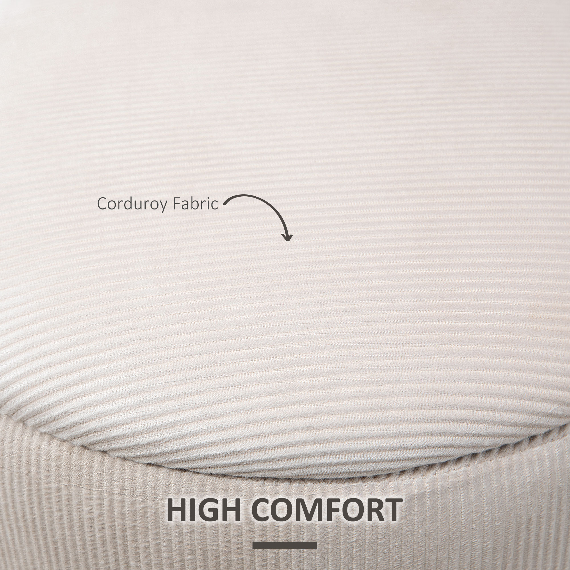  Set de 2 Poufuri Rotunde si imbracate in Catifea, cu Spatiu de Depozitare, Alb [5]