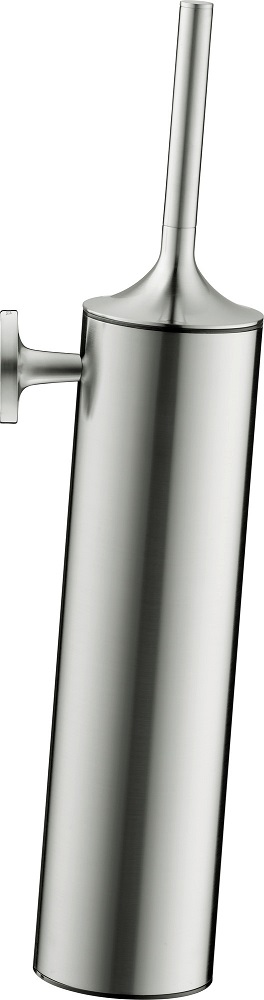 Baie - Set perie WC Duravit 0099467000, Perie Starck T, numar orificii instalare 2, tip instalare pe perete, otel satinat