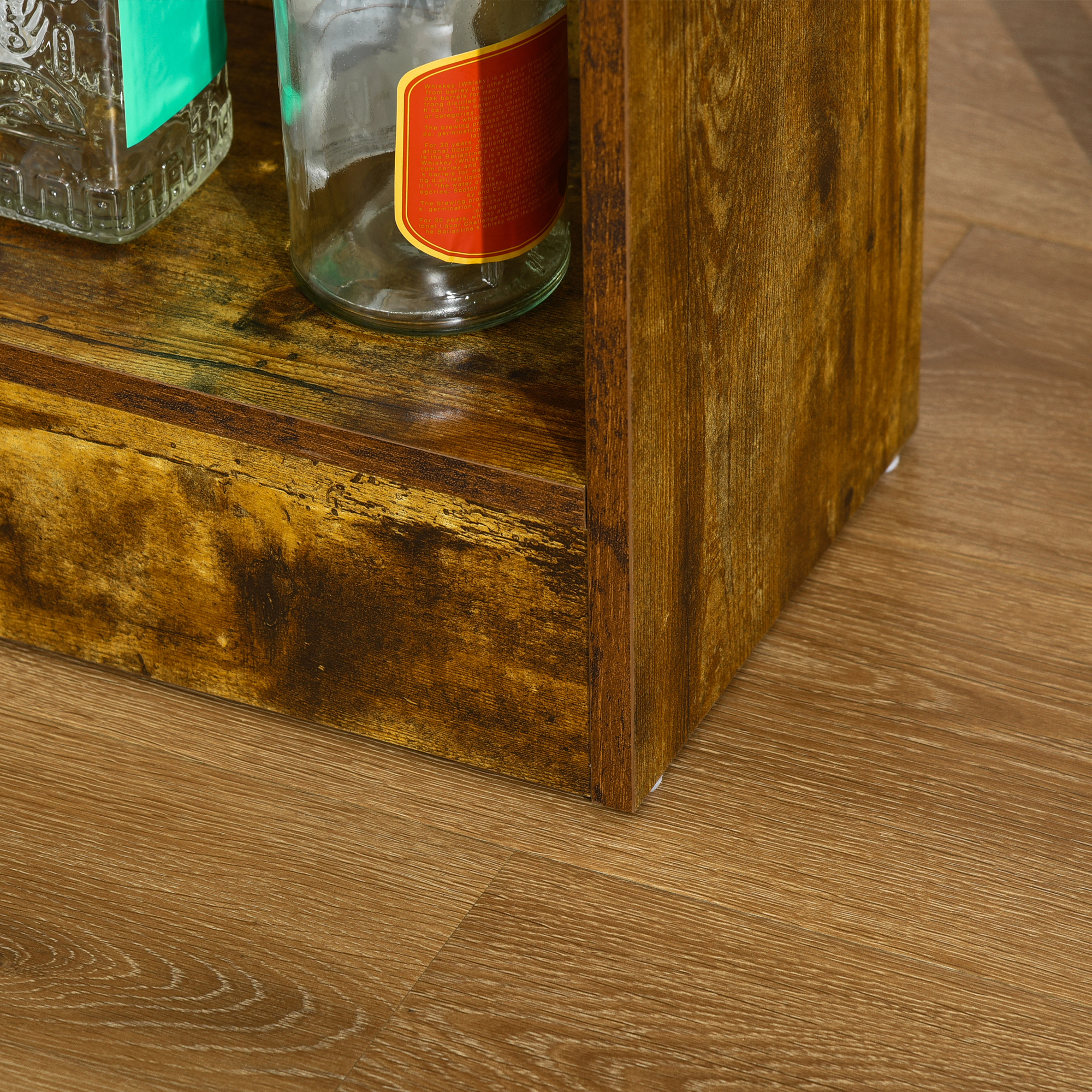  Set de masa cu bar cu 3 rafturi si 2 scaune inalte cu suport pentru picioare, stil industrial, maro [8]