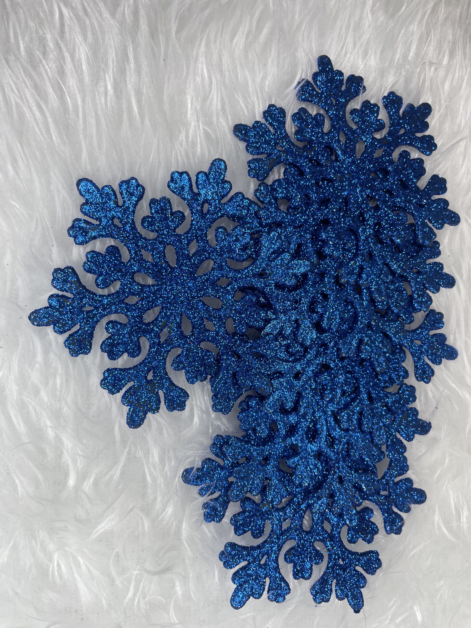 Decoratiune brad fulg de zapada, set 12 bucati, 10cm, albastru [15]