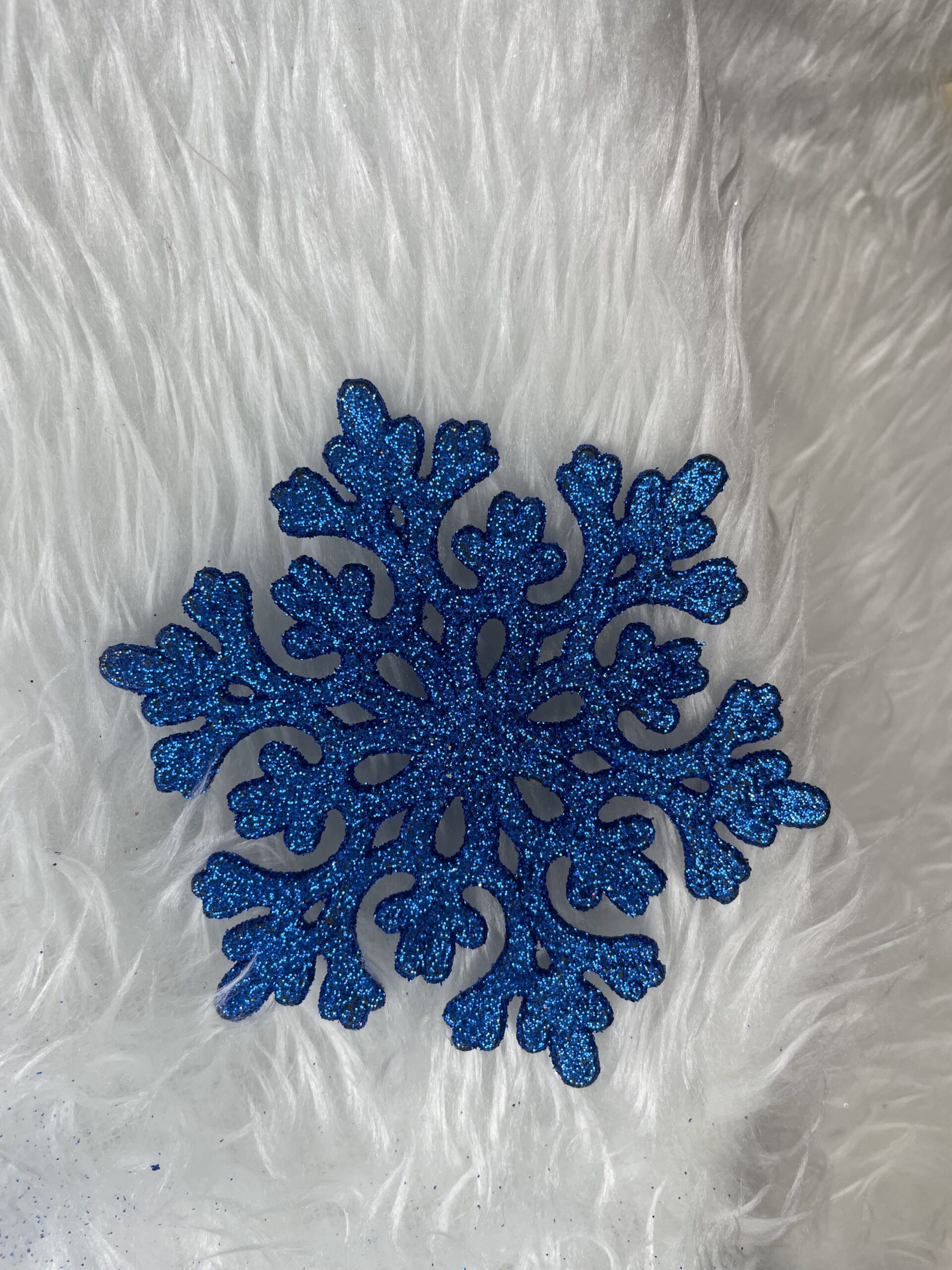 Decoratiune brad fulg de zapada, set 12 bucati, 10cm, albastru [18]