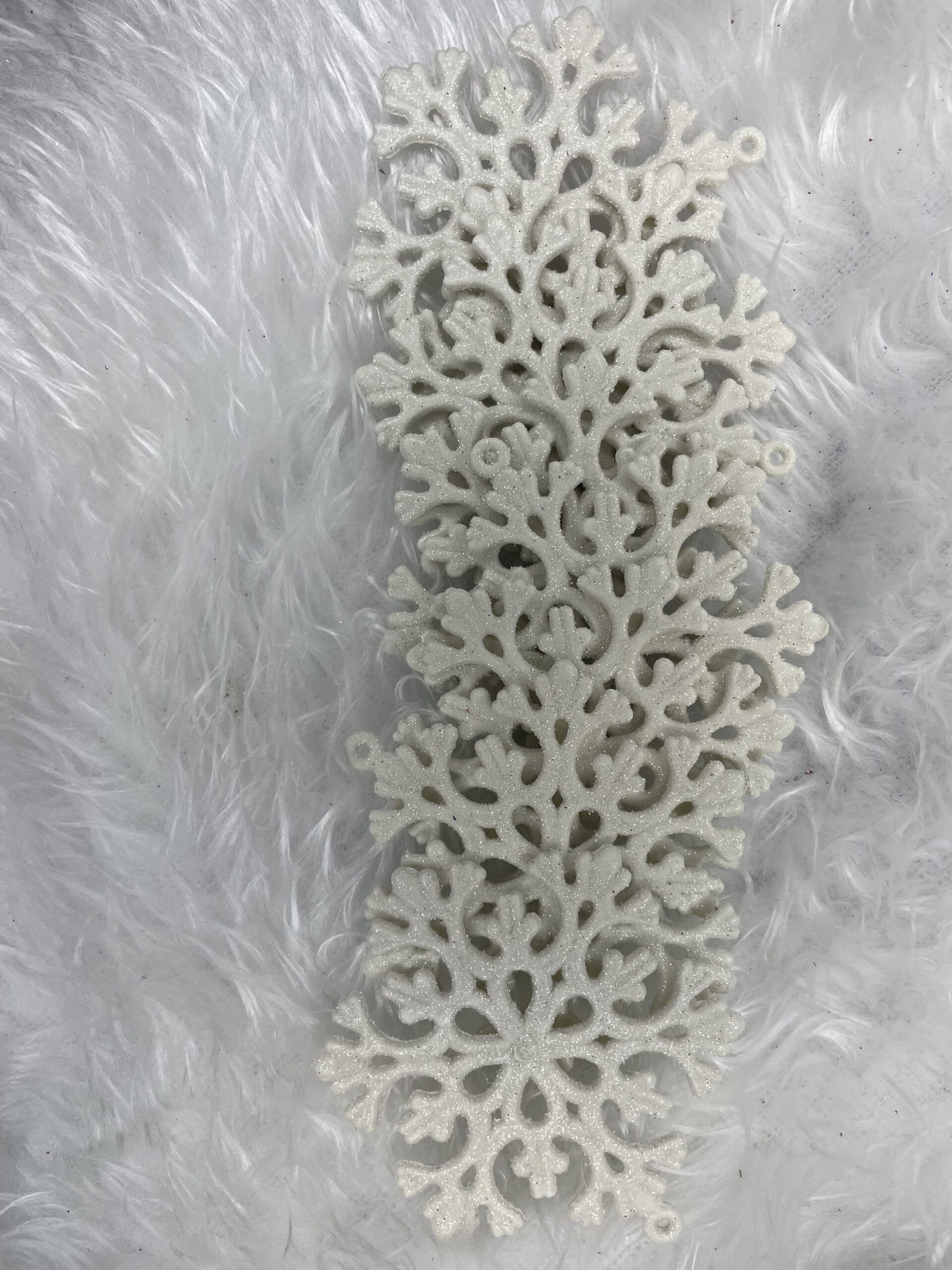 Decoratiune brad fulg de zapada, set 8 bucati, 8cm, alb [12]