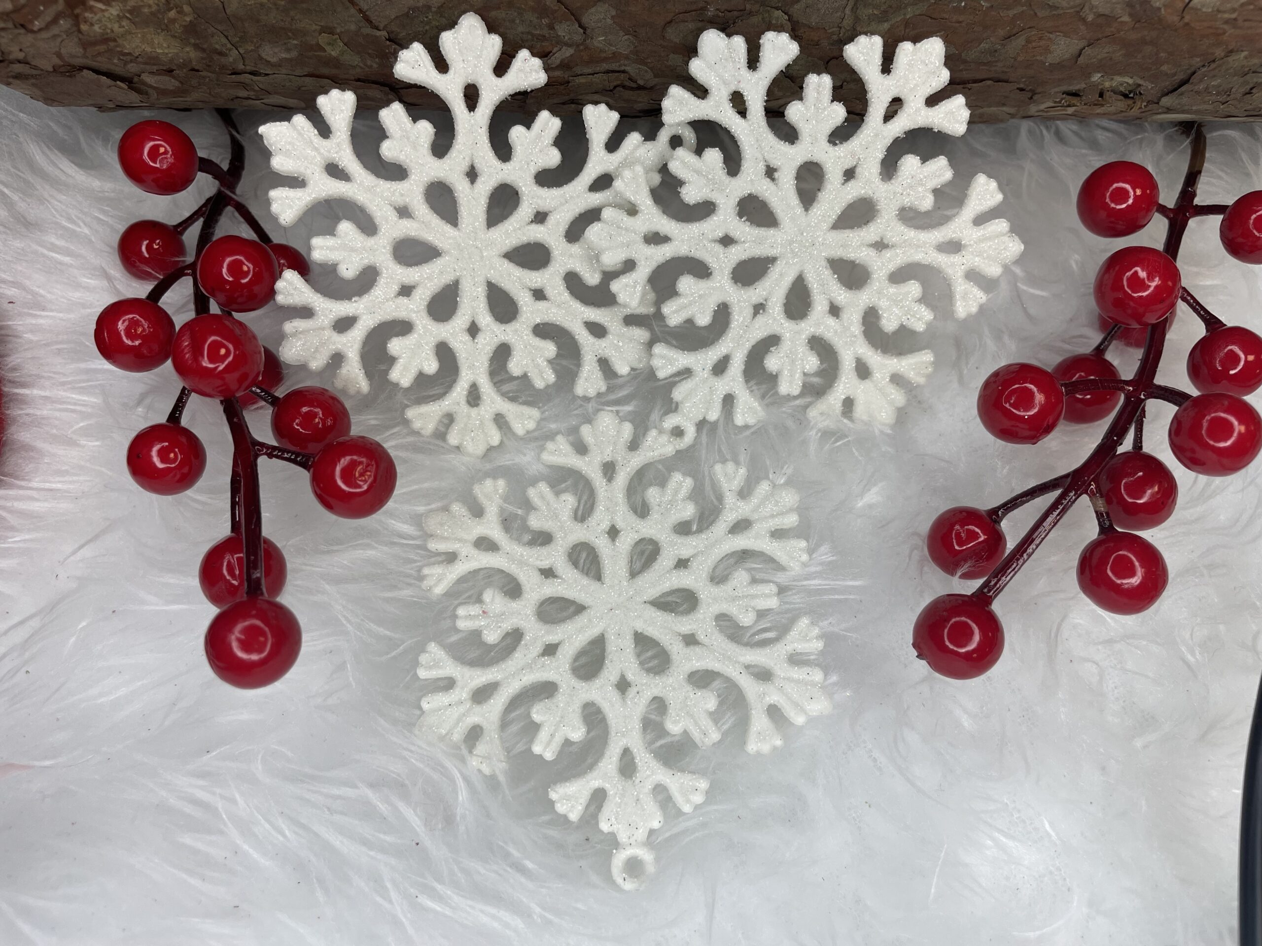 Decoratiune brad fulg de zapada, set 8 bucati, 8cm, alb [14]