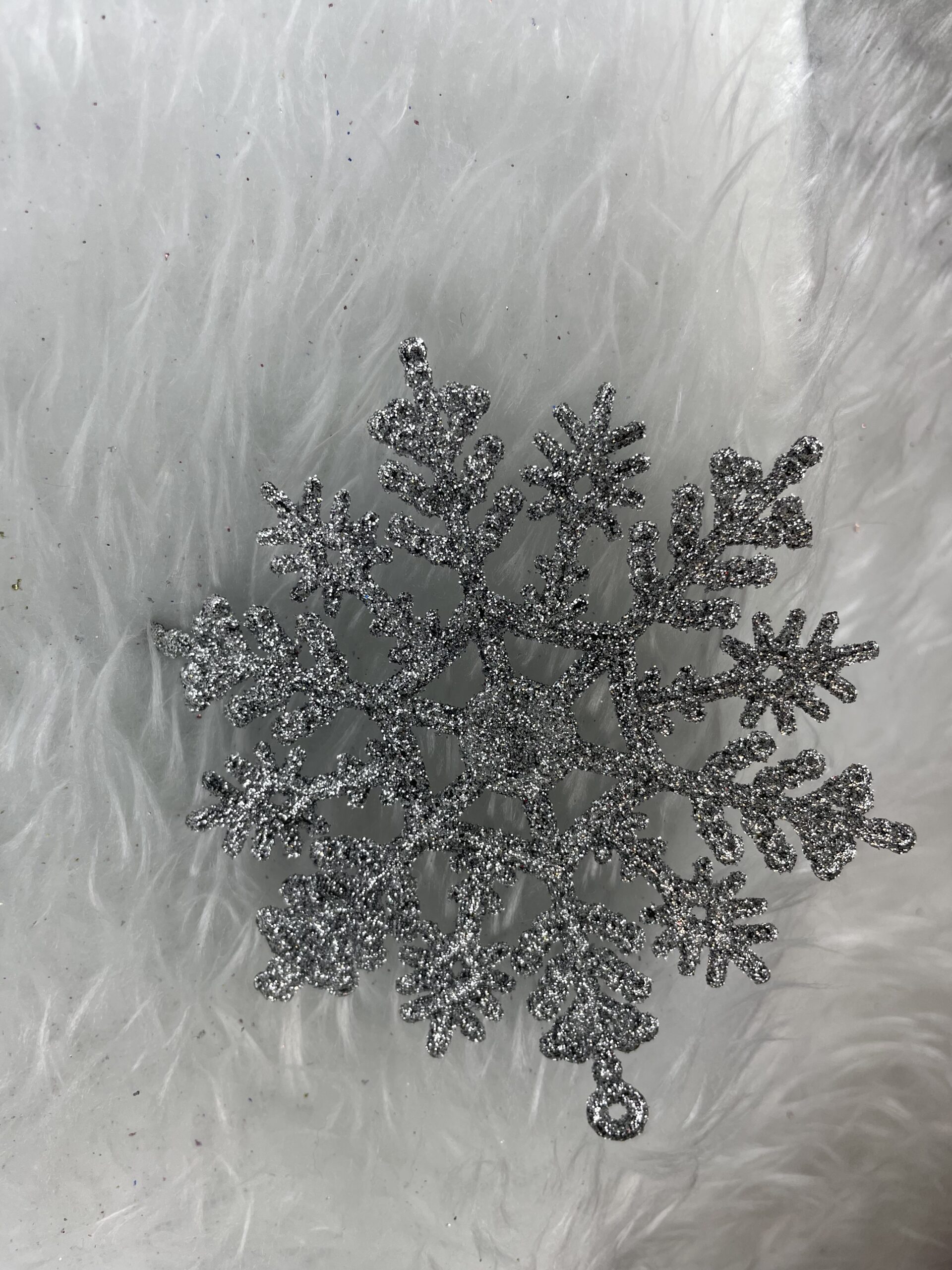 Decoratiune brad fulg de zapada, set 12 bucati, 10cm, argintiu [16]