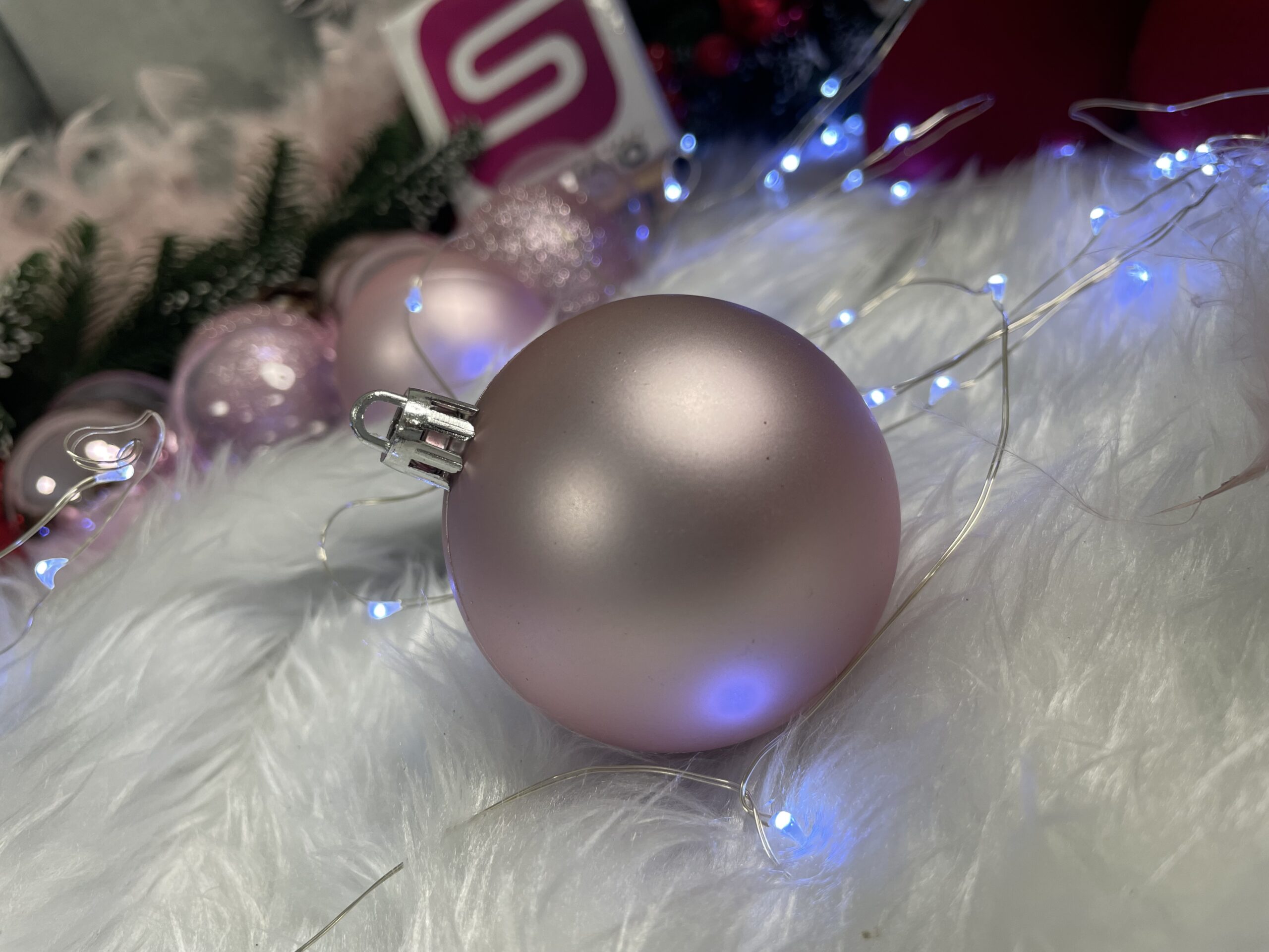 Set globuri de Craciun, 100 bucati, 6cm, roz [13]