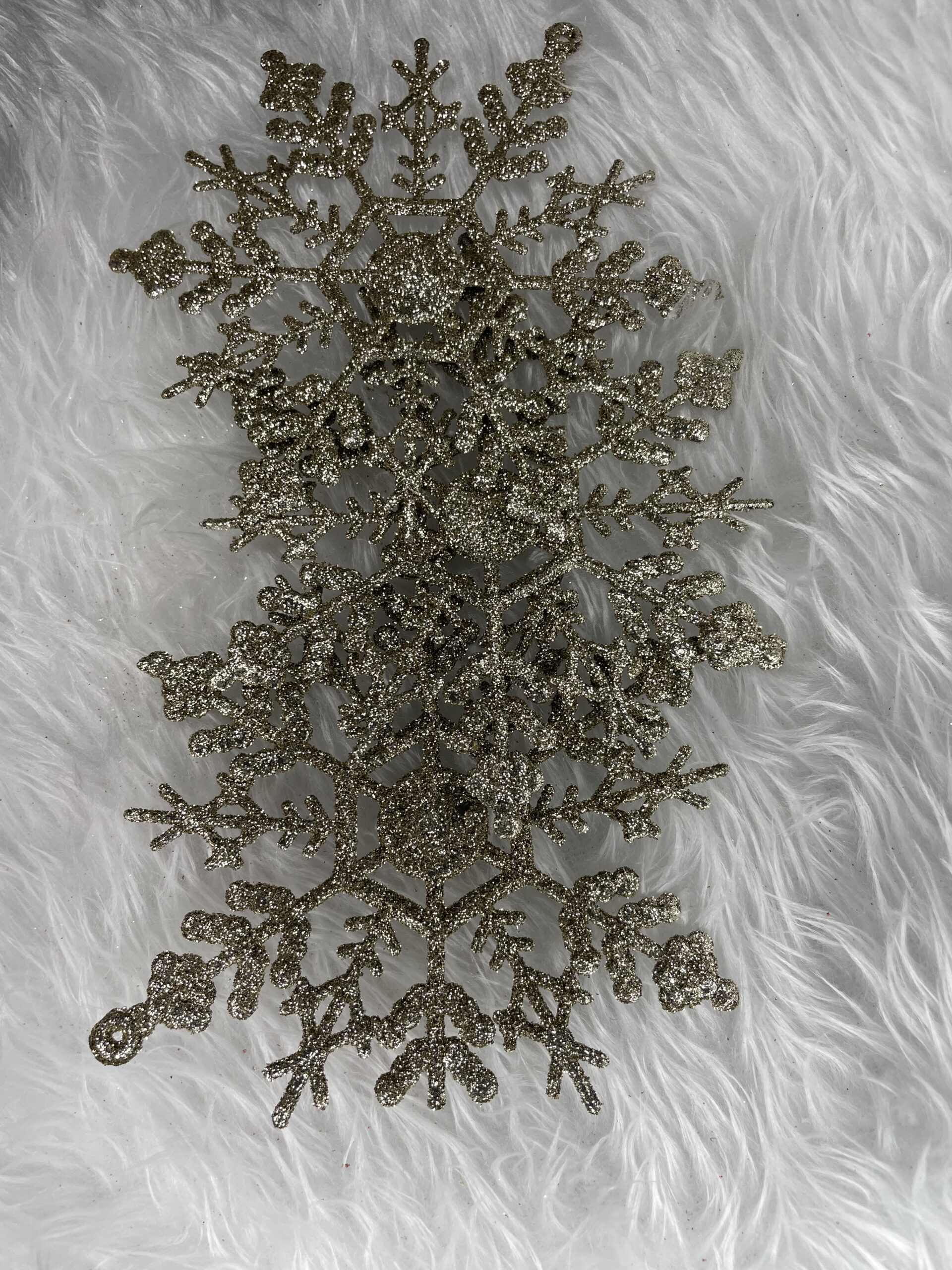 Decoratiune brad fulg de zapada, set 3 bucati, 12cm, auriu [11]