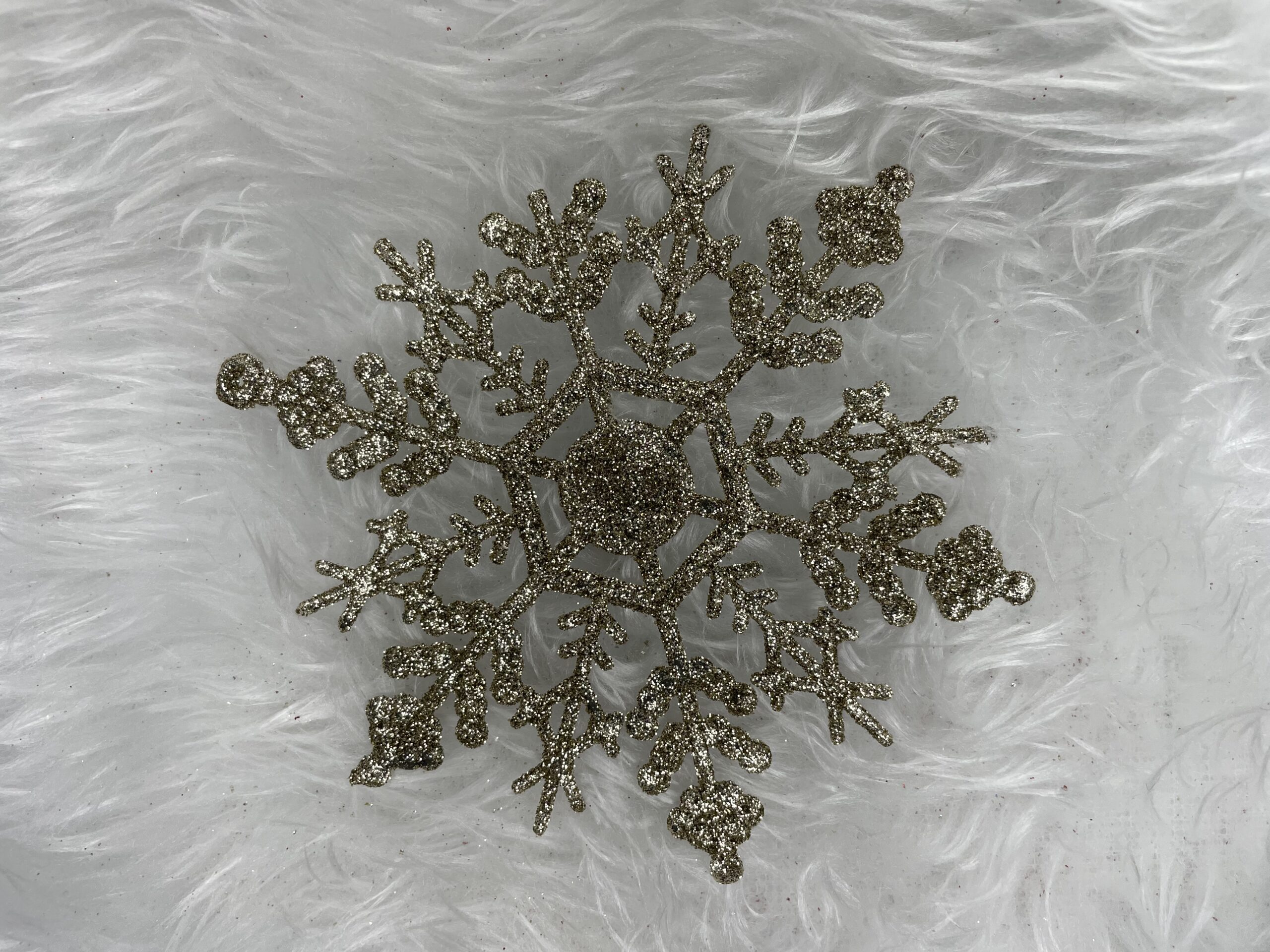 Decoratiune brad fulg de zapada, set 3 bucati, 12cm, auriu [12]