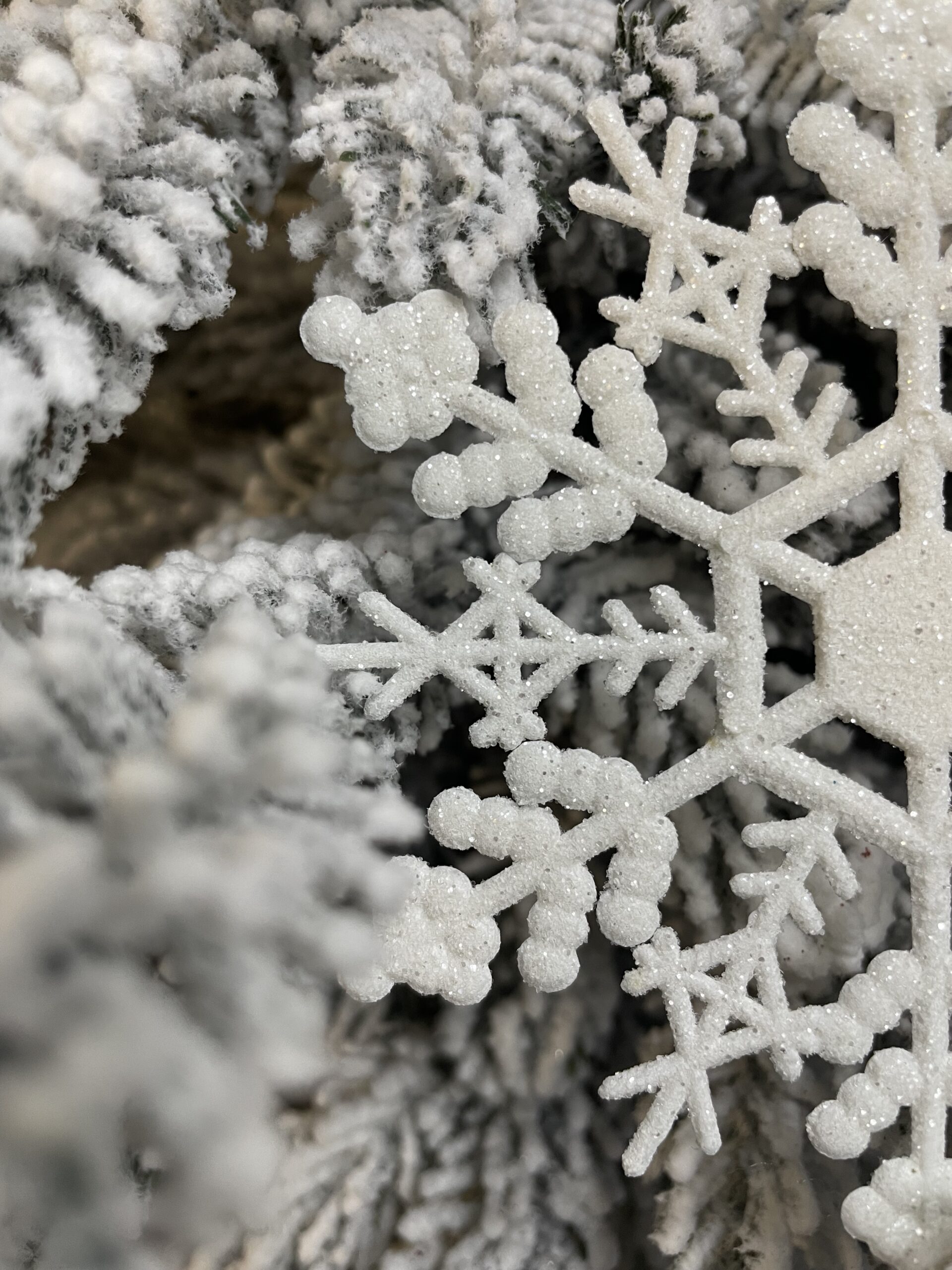 Decoratiune brad fulg de zapada, set 3 bucati, 12cm, alb [13]