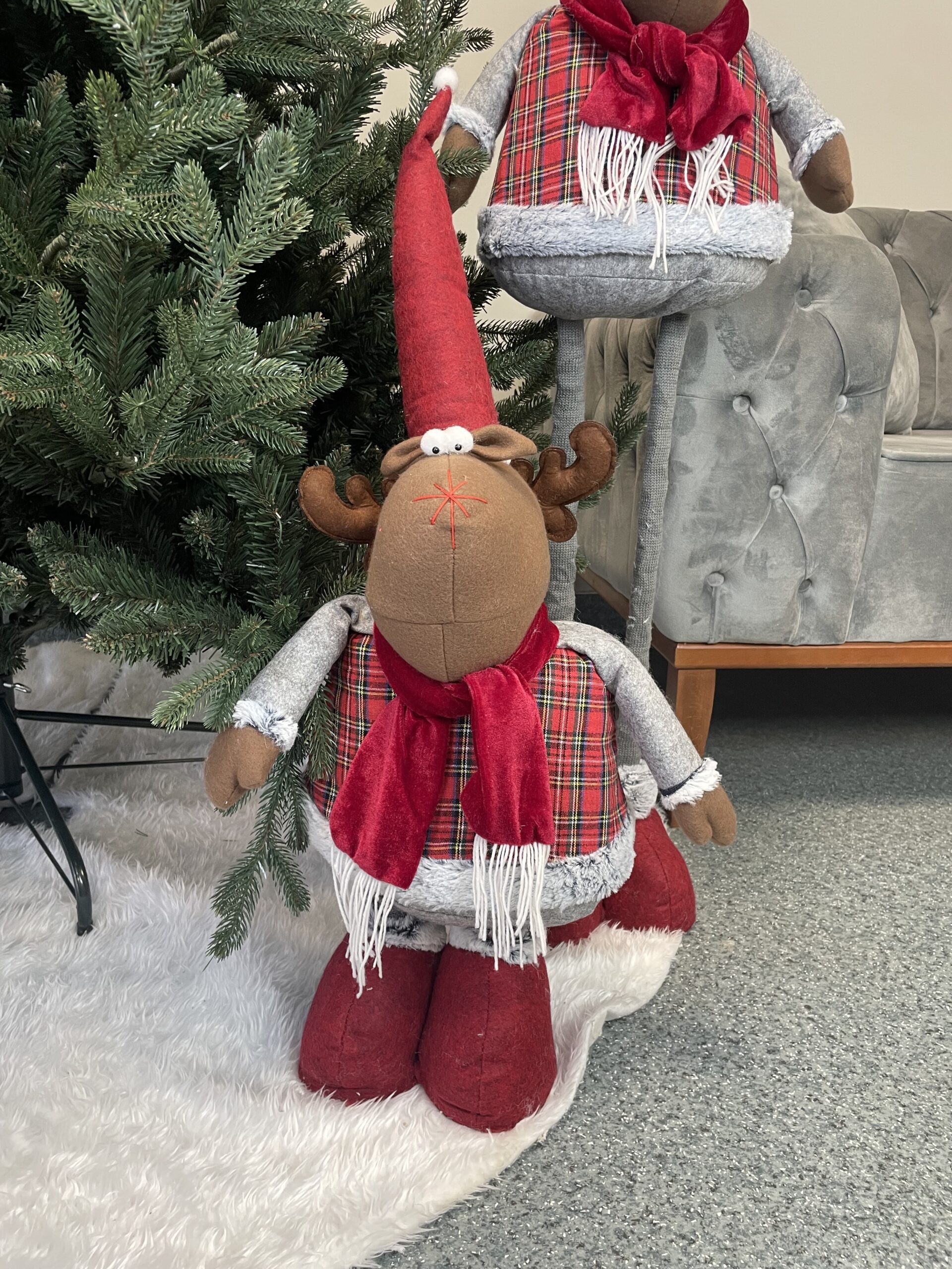 (DL) Figurina Craciun, Ren, picioare telescopice, inaltime extensibila 55-95cm [24]