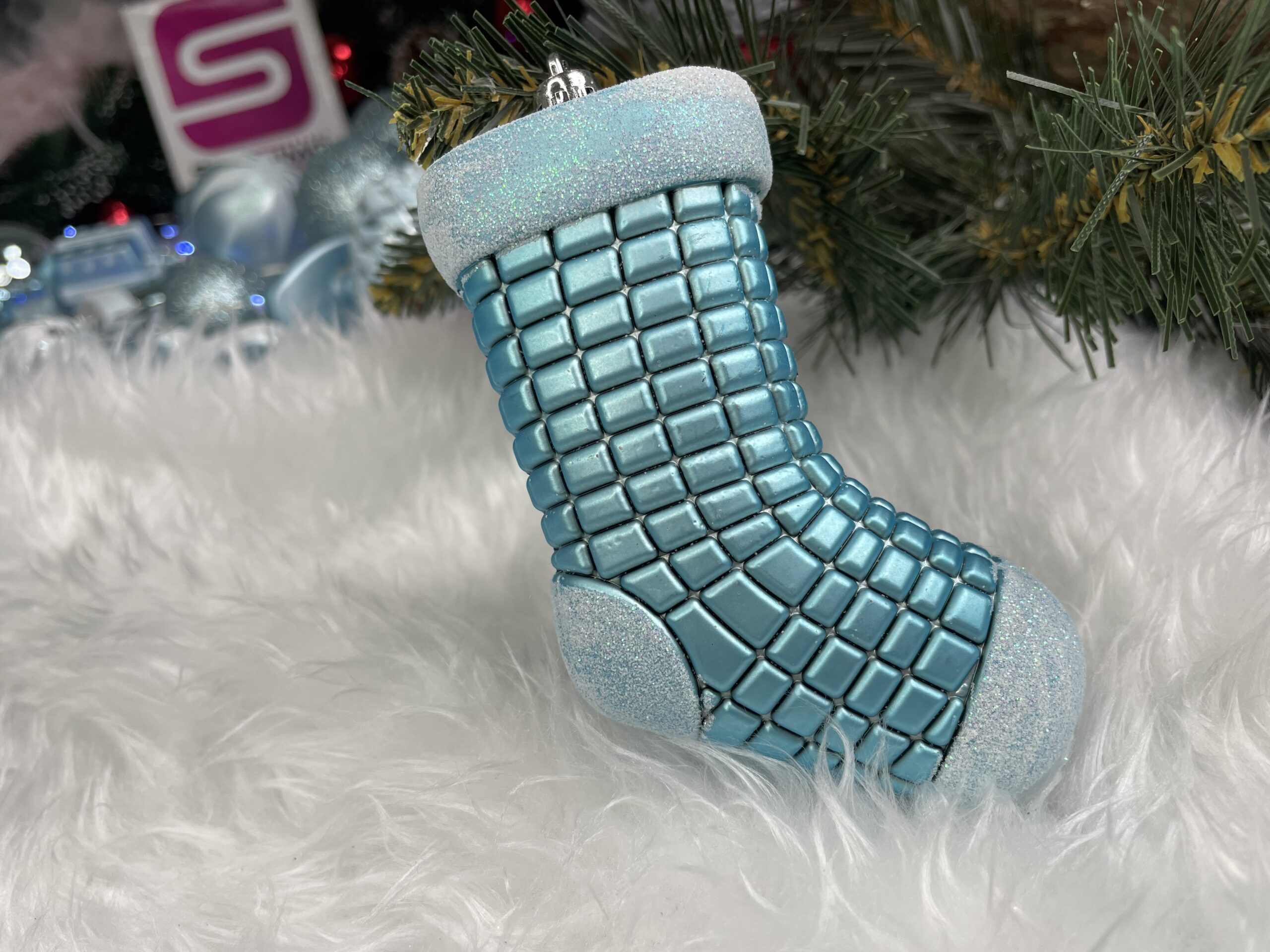 Set globuri si decoratiuni de Craciun, 77 piese, diverse dimensiuni, albastru [19]