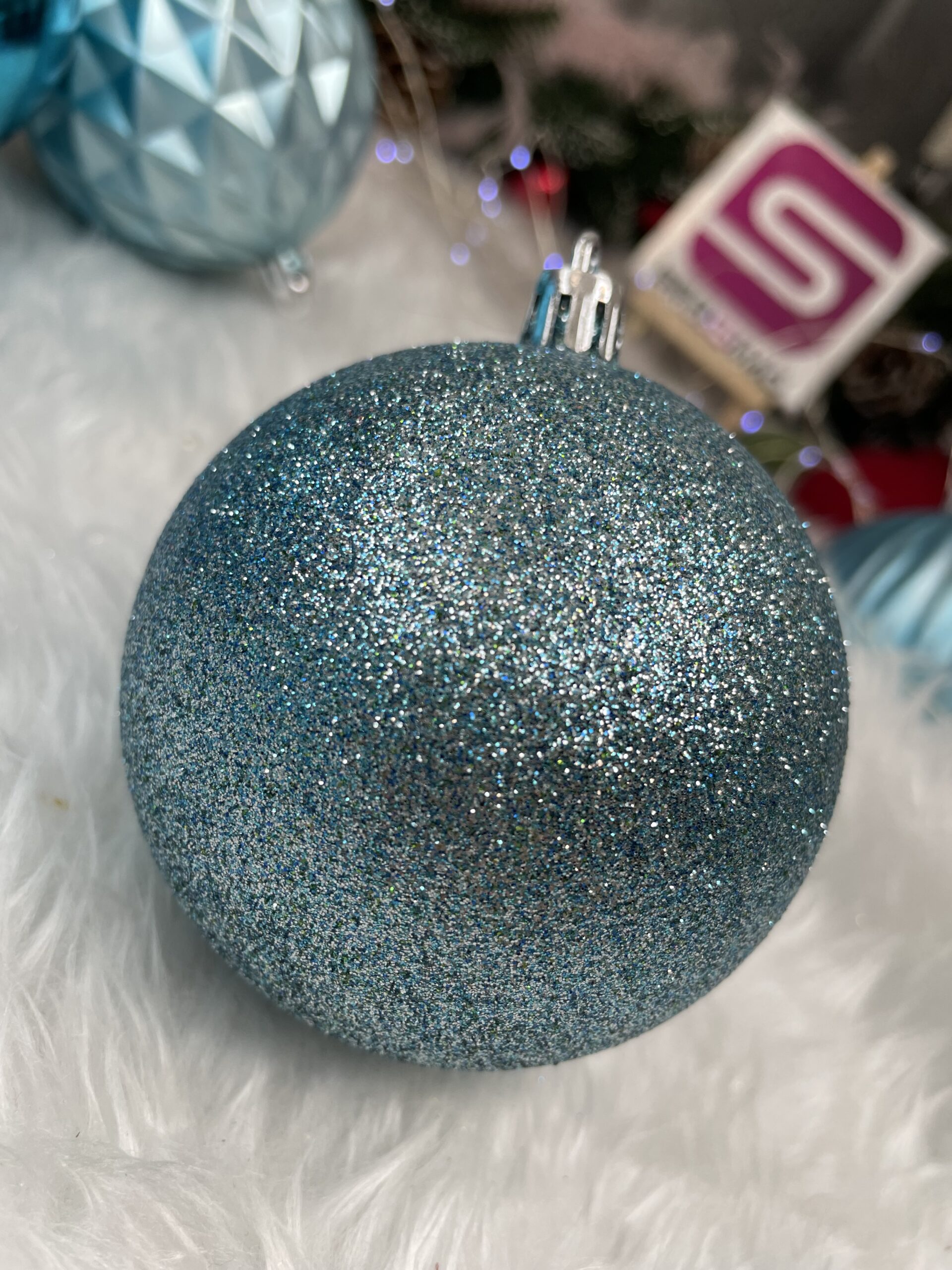 Set globuri de Craciun, 30 bucati, 6 modele, 8cm, albastru [15]