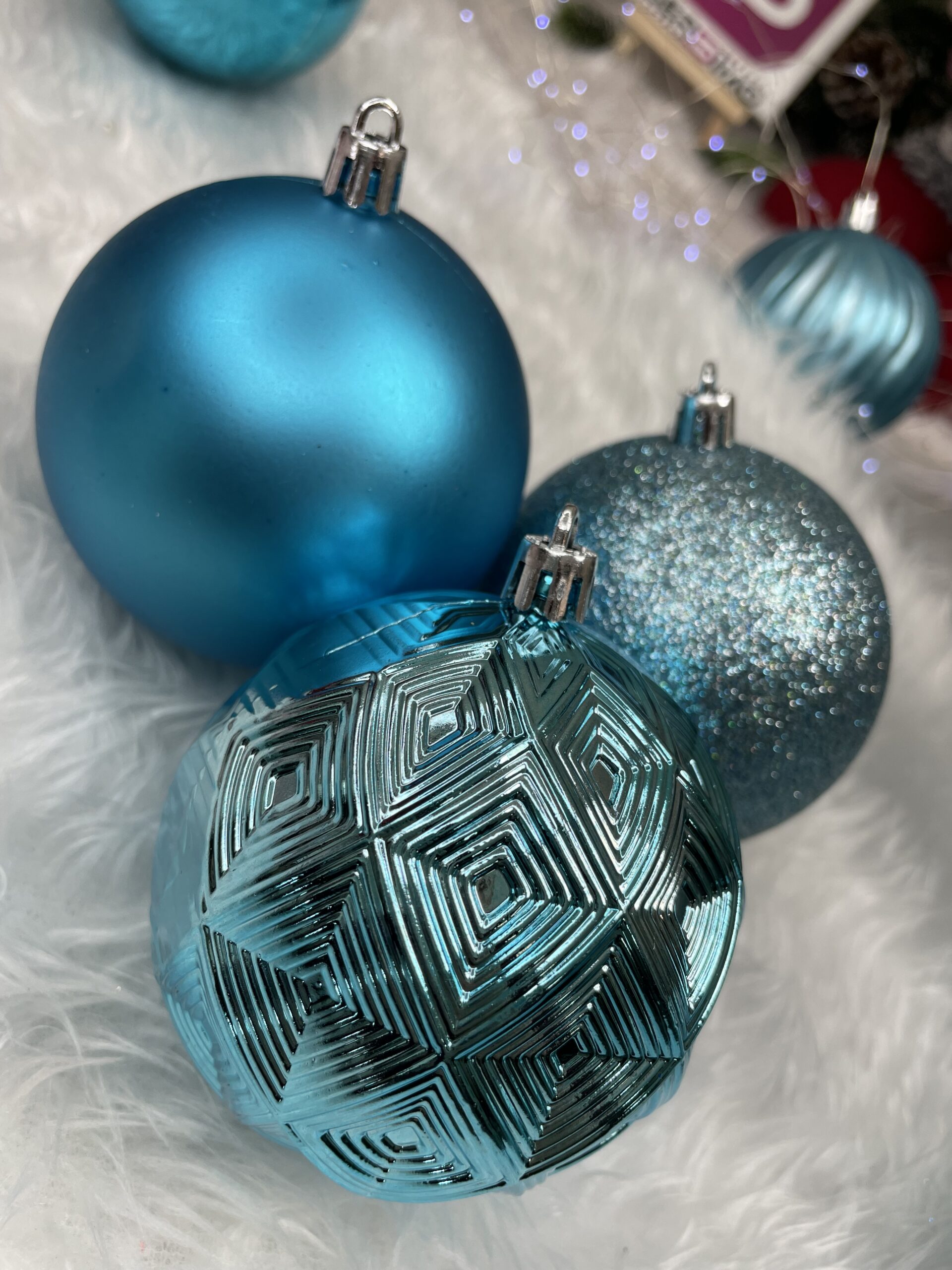 Set globuri de Craciun, 30 bucati, 6 modele, 8cm, albastru [17]