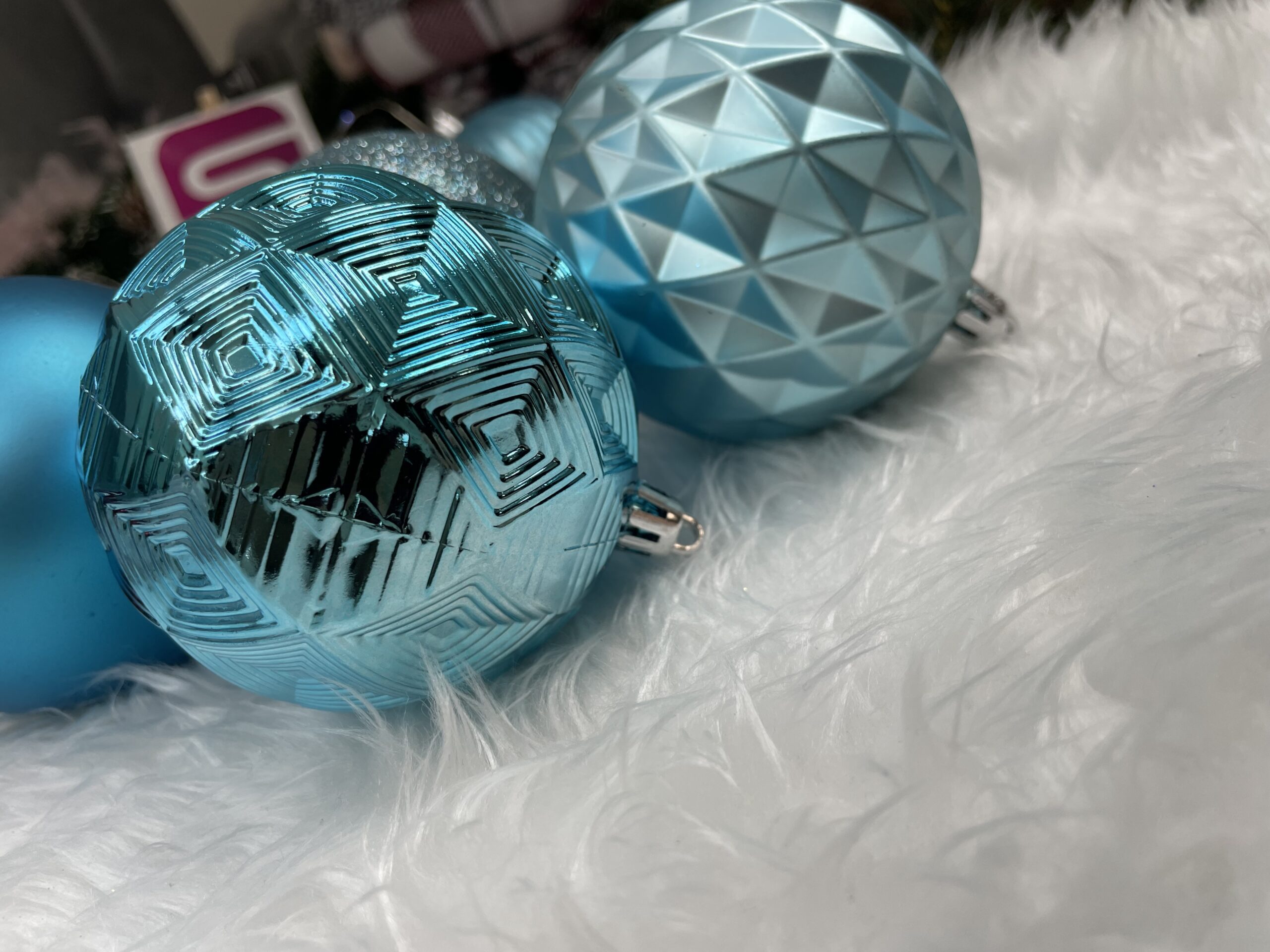 Set globuri de Craciun, 30 bucati, 6 modele, 8cm, albastru [18]