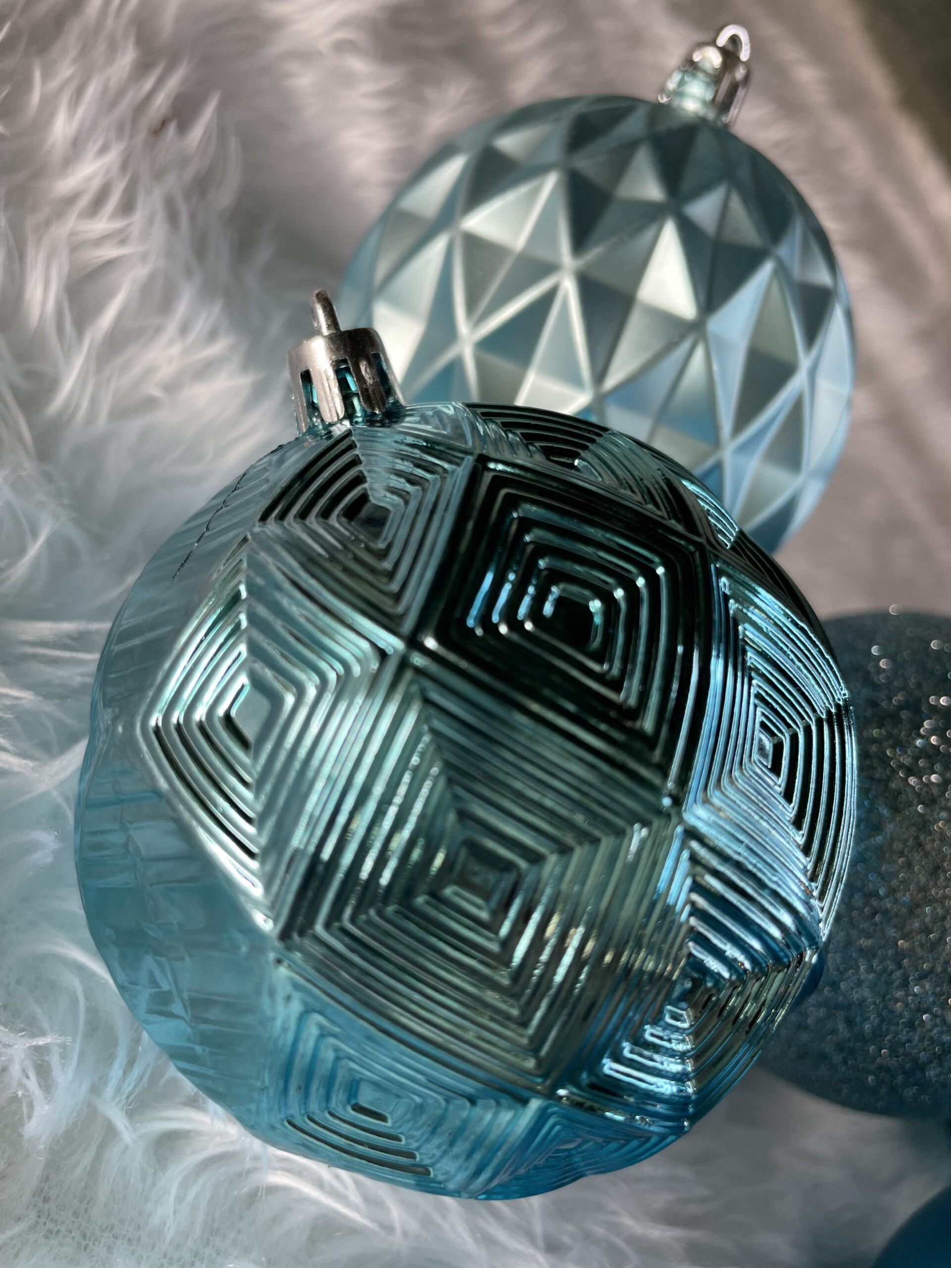 Set globuri de Craciun, 30 bucati, 6 modele, 8cm, albastru [30]