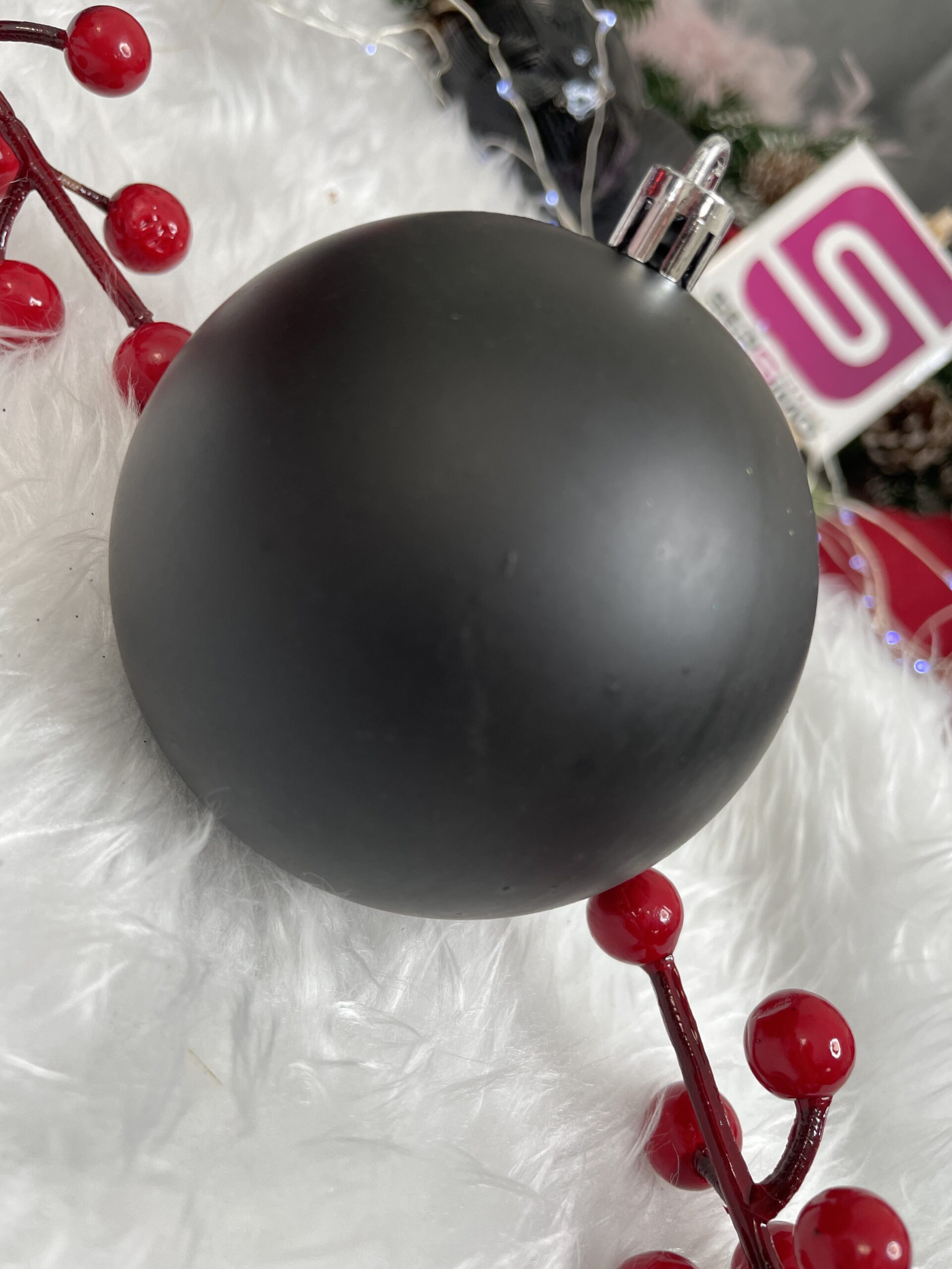 Set globuri de Craciun, 30 bucati, 8cm, 6 modele, negru [19]