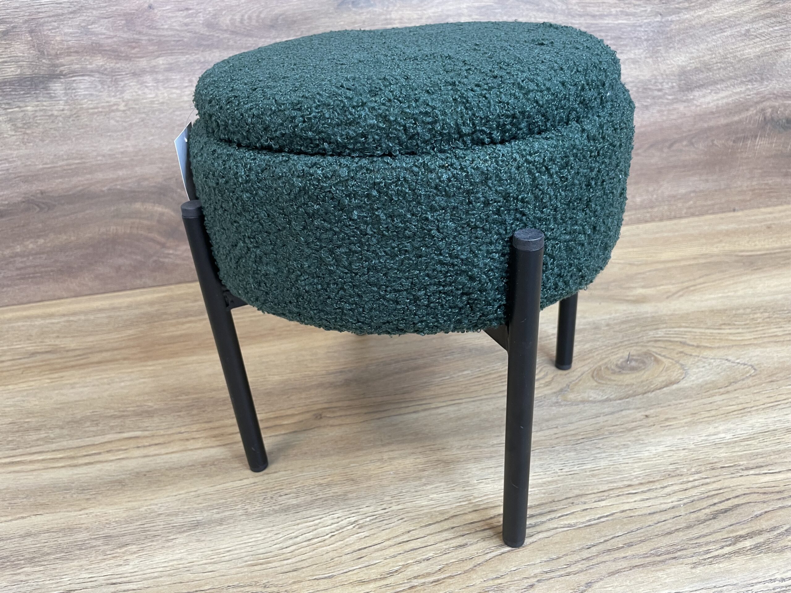 Taburet pentru copii, rotund, spatiu depozitare, 31x28cm, maxim 50kg, verde [2]