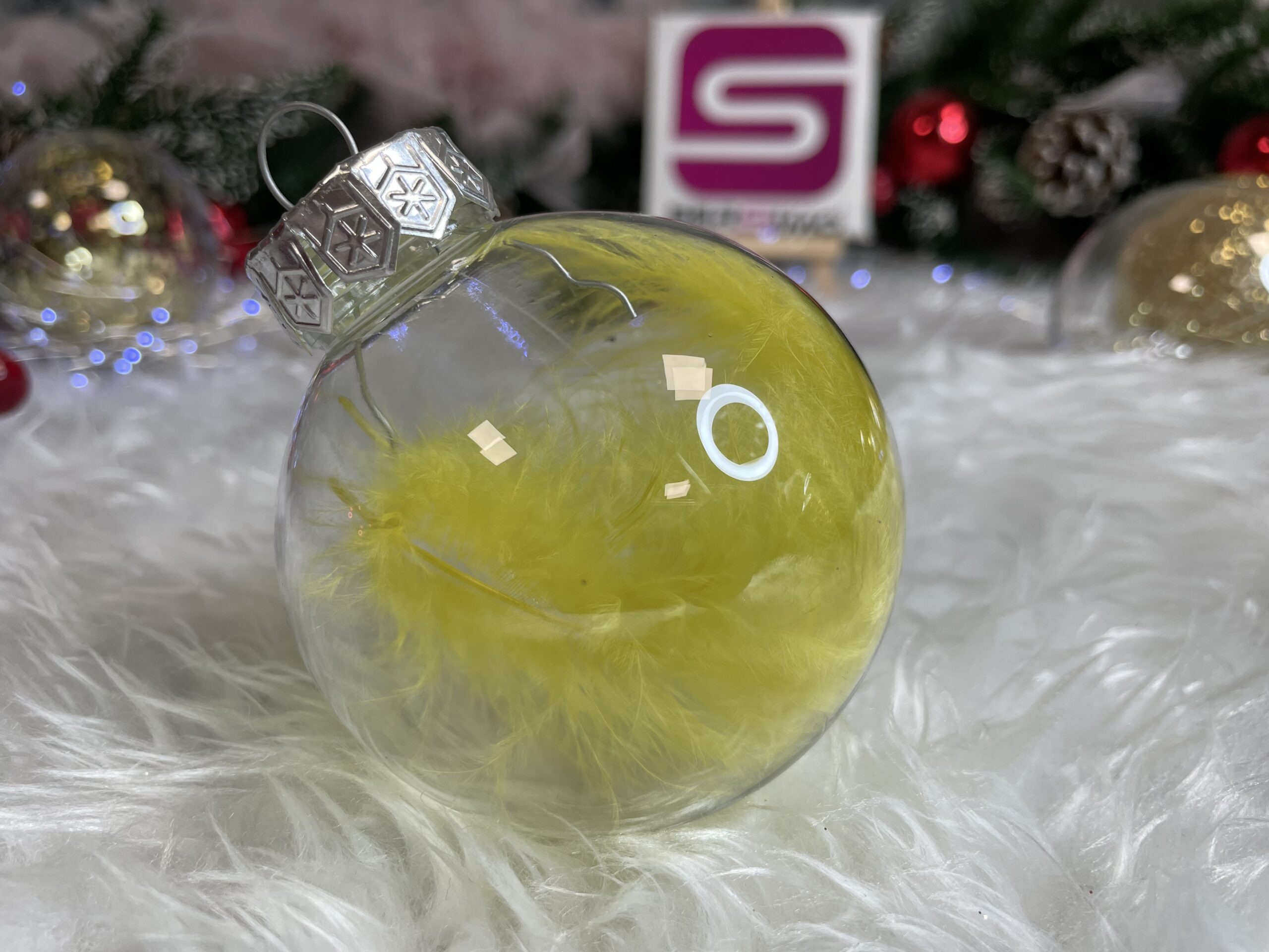 Set globuri de Craciun Inedit, 30 bucati, 7cm, transparente si auriu [13]