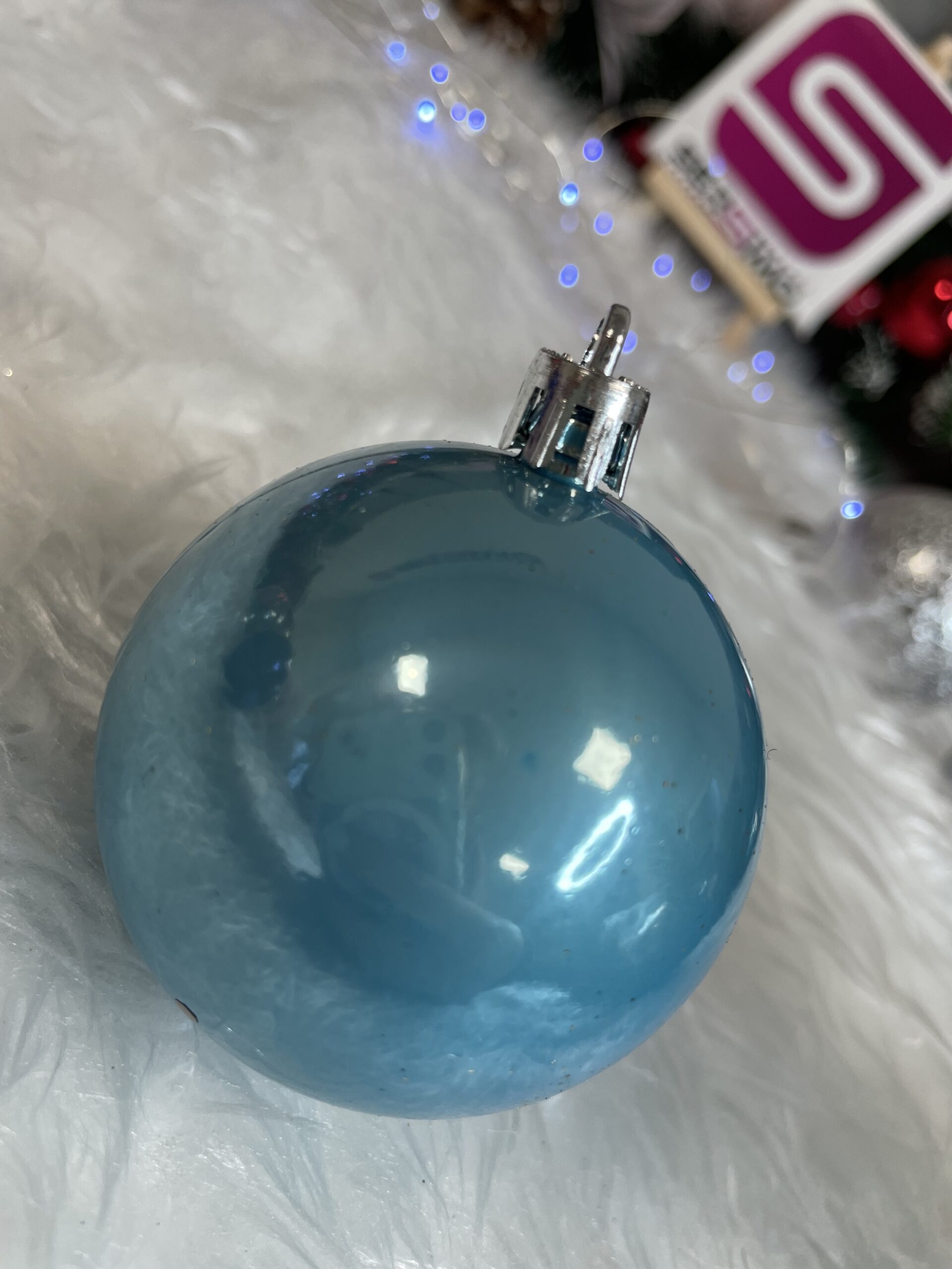 Set globuri de Craciun Inedit, 30 bucati, 6cm, transparente si albastru [17]