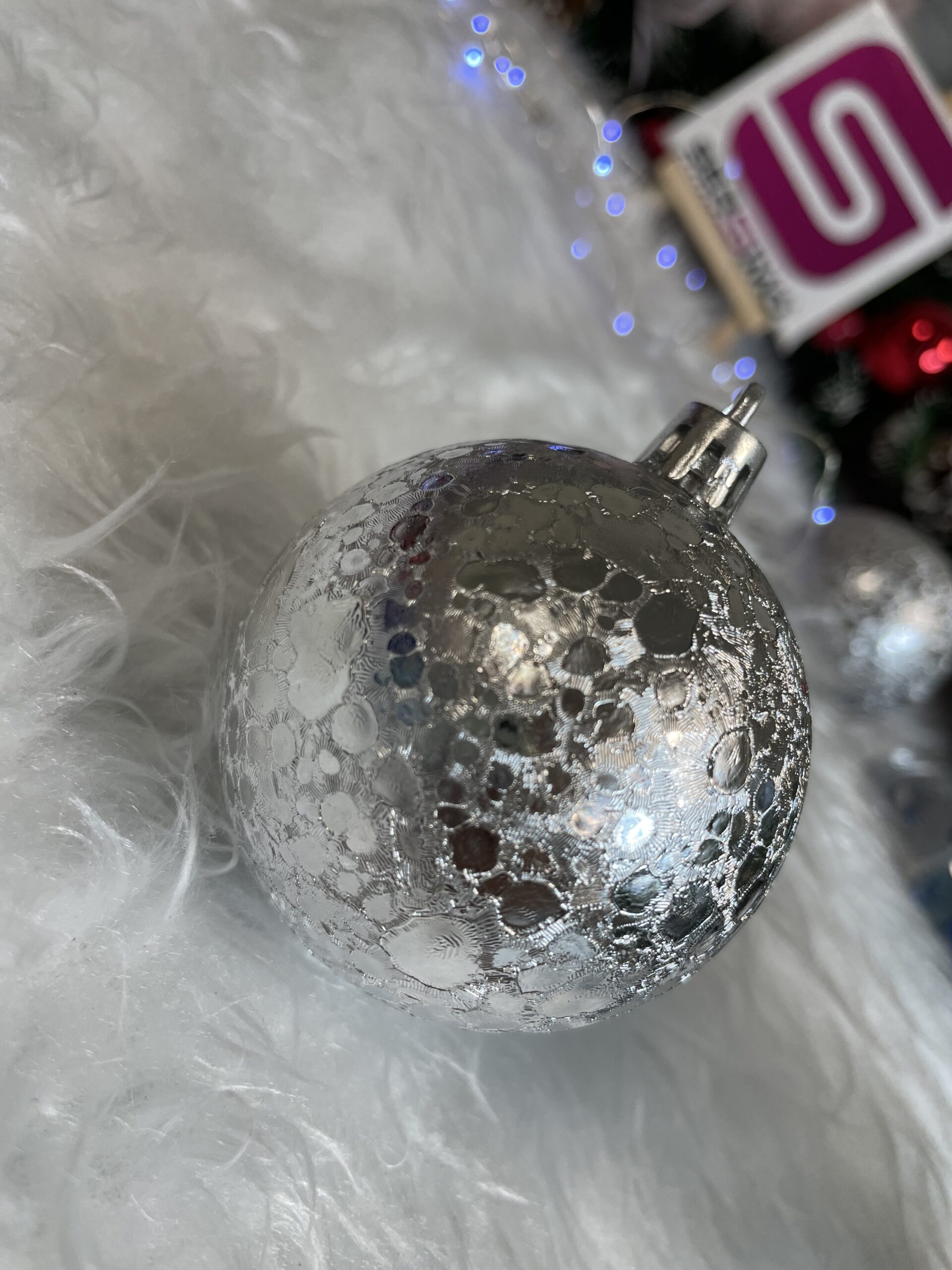 Set globuri de Craciun Inedit, 30 bucati, 6cm, transparente si albastru [19]