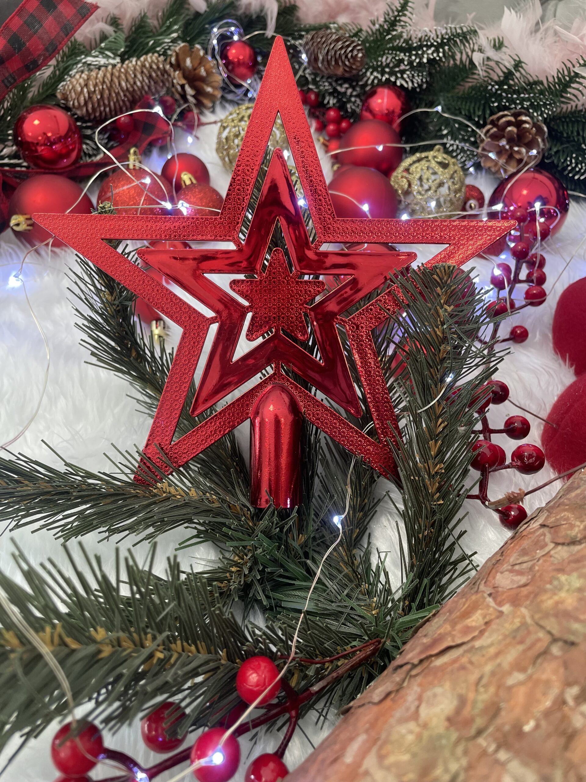 Set globuri de Craciun, 100 bucati, 3-6cm, rosu auriu [15]