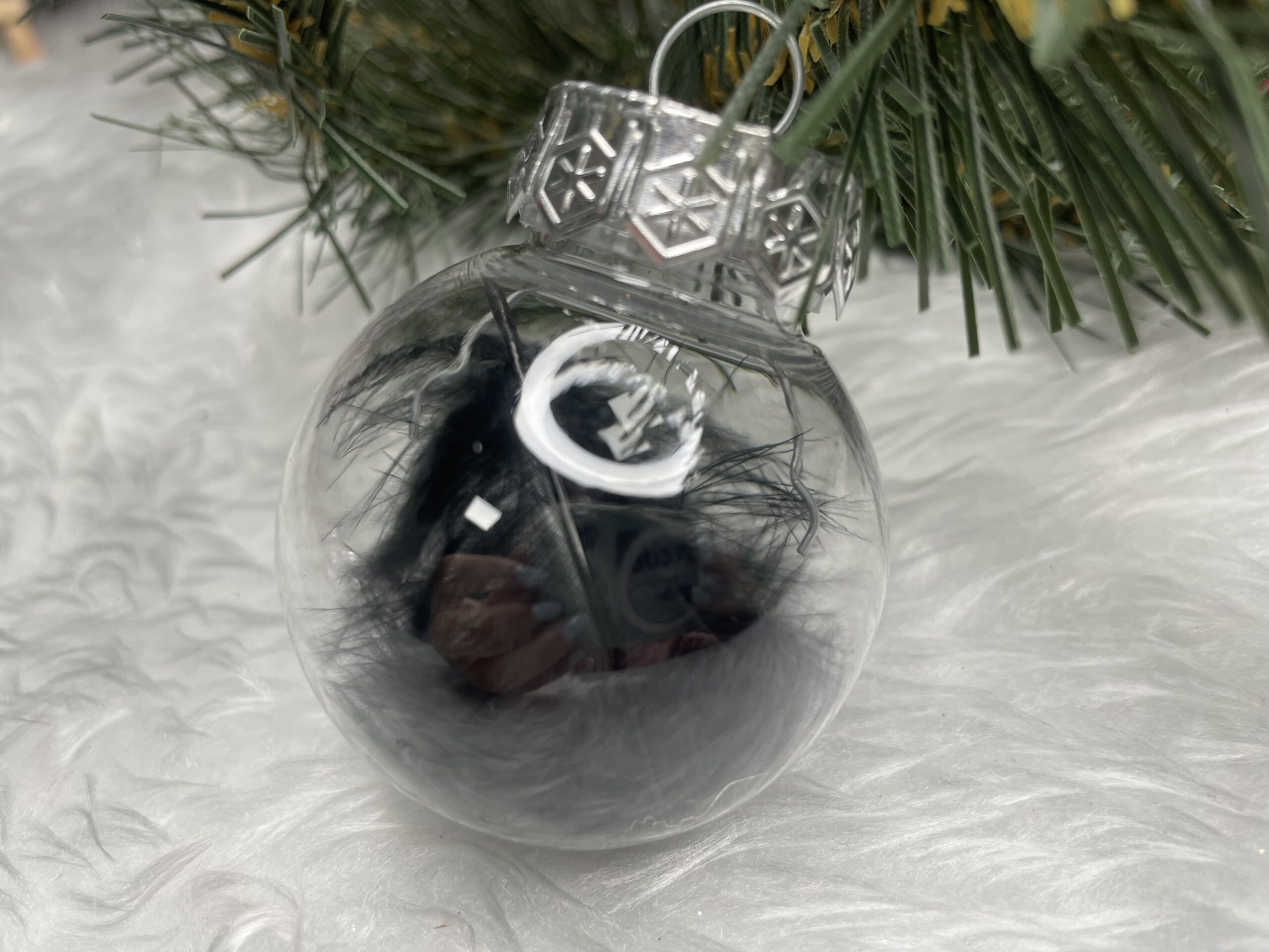 Set globuri de Craciun Inedit, 24 bucati, 5cm, transparente cu interior negru [19]