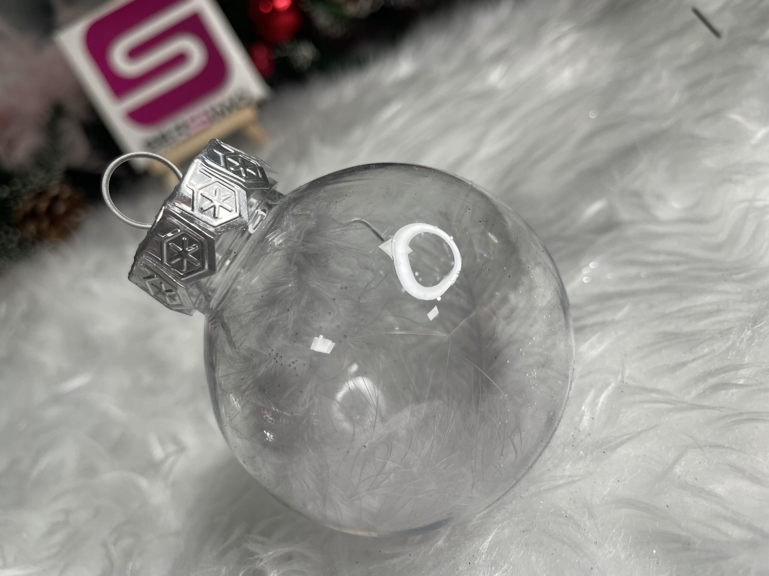 Set globuri de Craciun Inedit, 30 bucati, 6cm, transparente si argintiu [14]