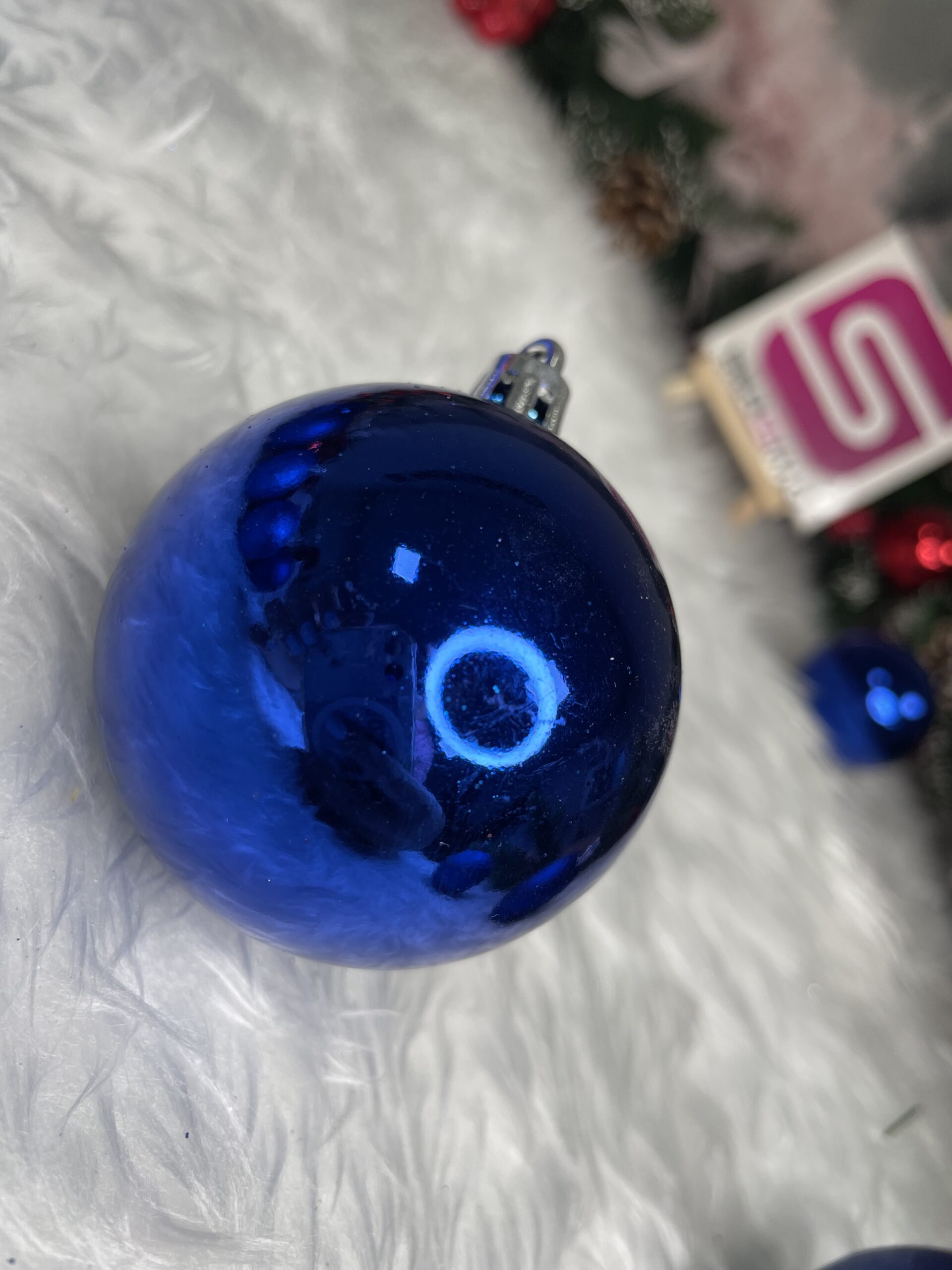 Set globuri de Craciun, 30 bucati, 3 modele, 6cm, albastru [14]