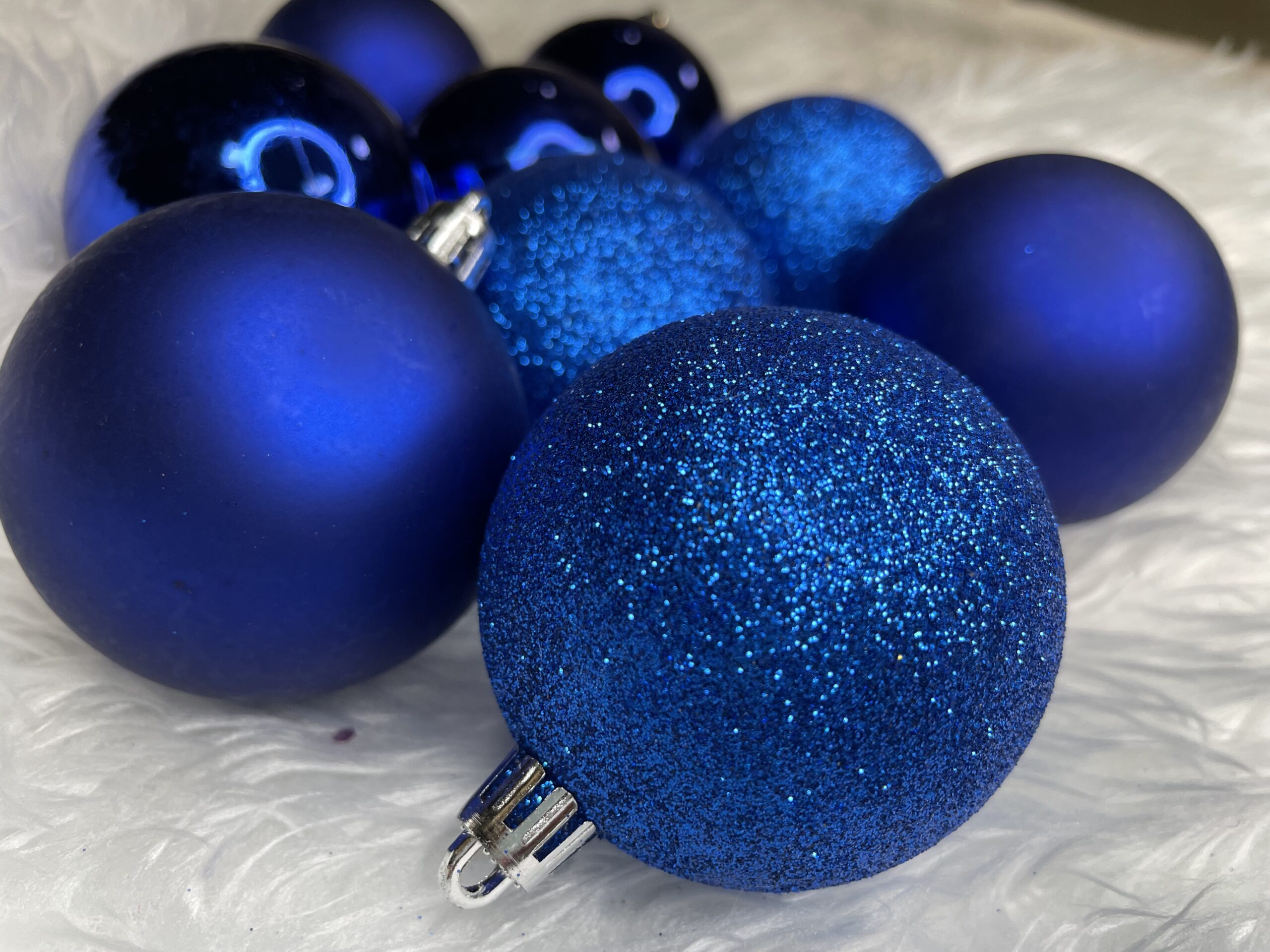 Set globuri de Craciun, 30 bucati, 3 modele, 6cm, albastru [22]