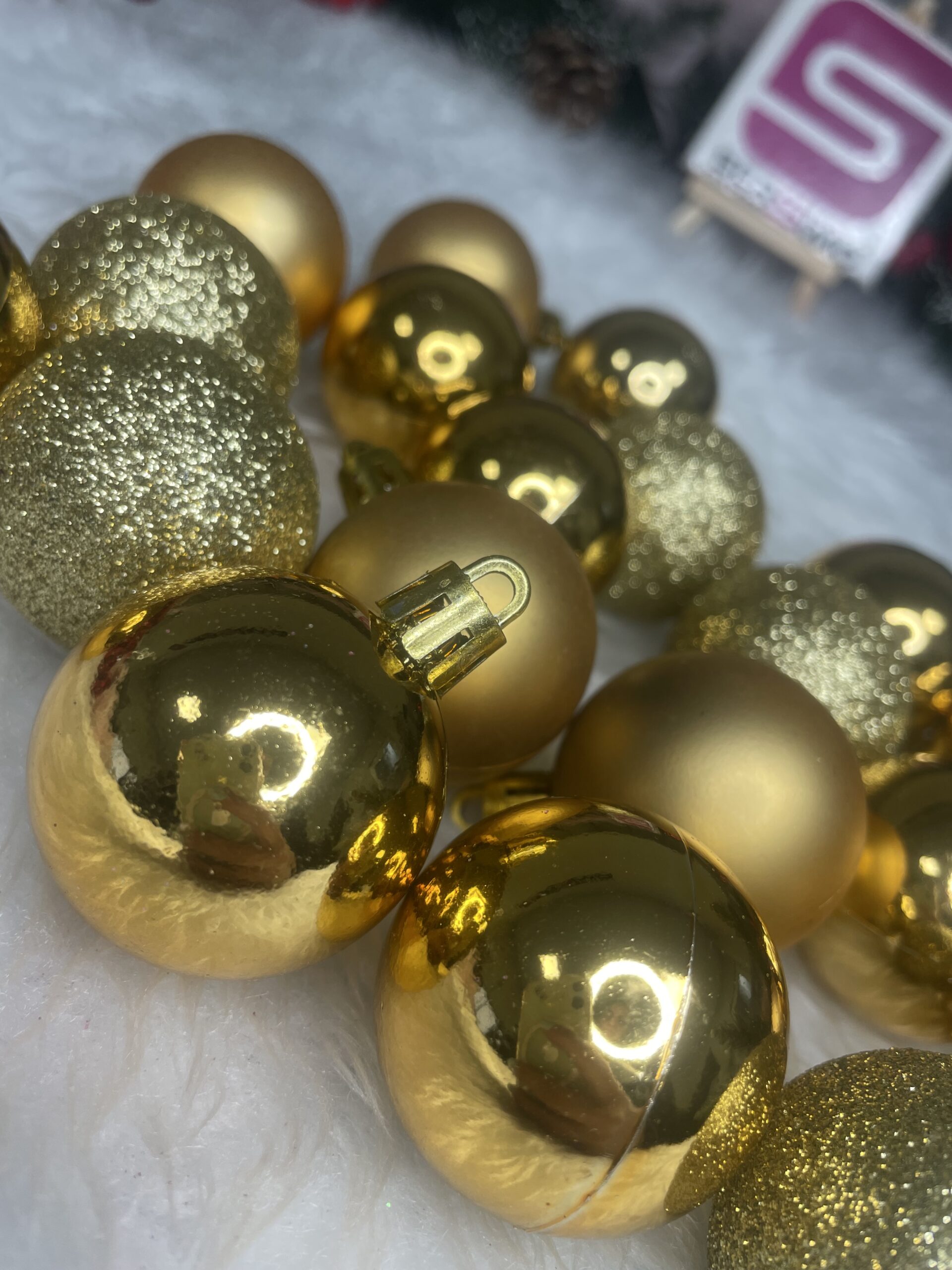 Set globuri de Craciun, 20 bucati, 3 modele, 4cm, auriu [14]