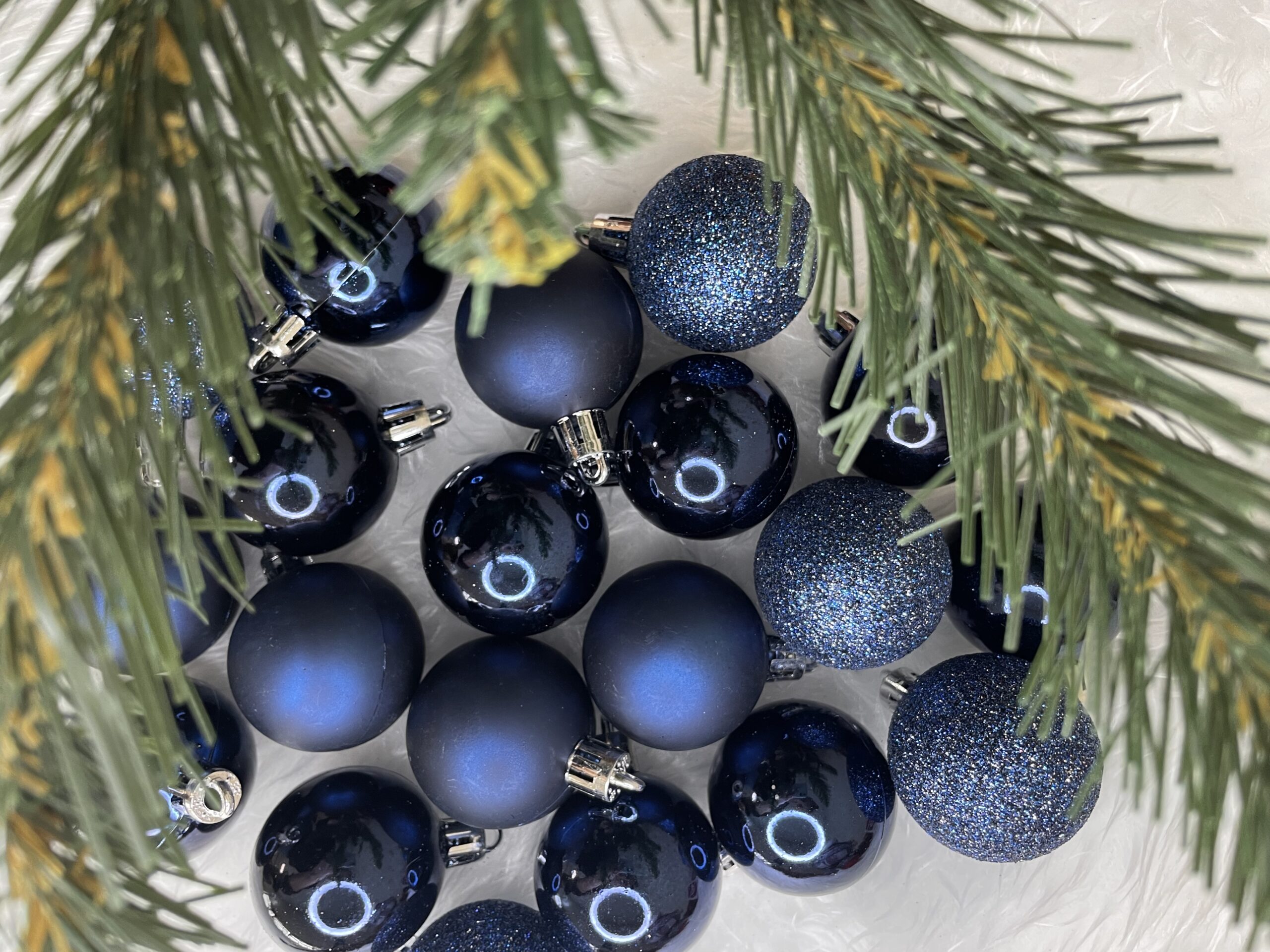 Set globuri de Craciun, 20 bucati, 3 modele, 4cm, albastru inchis [11]