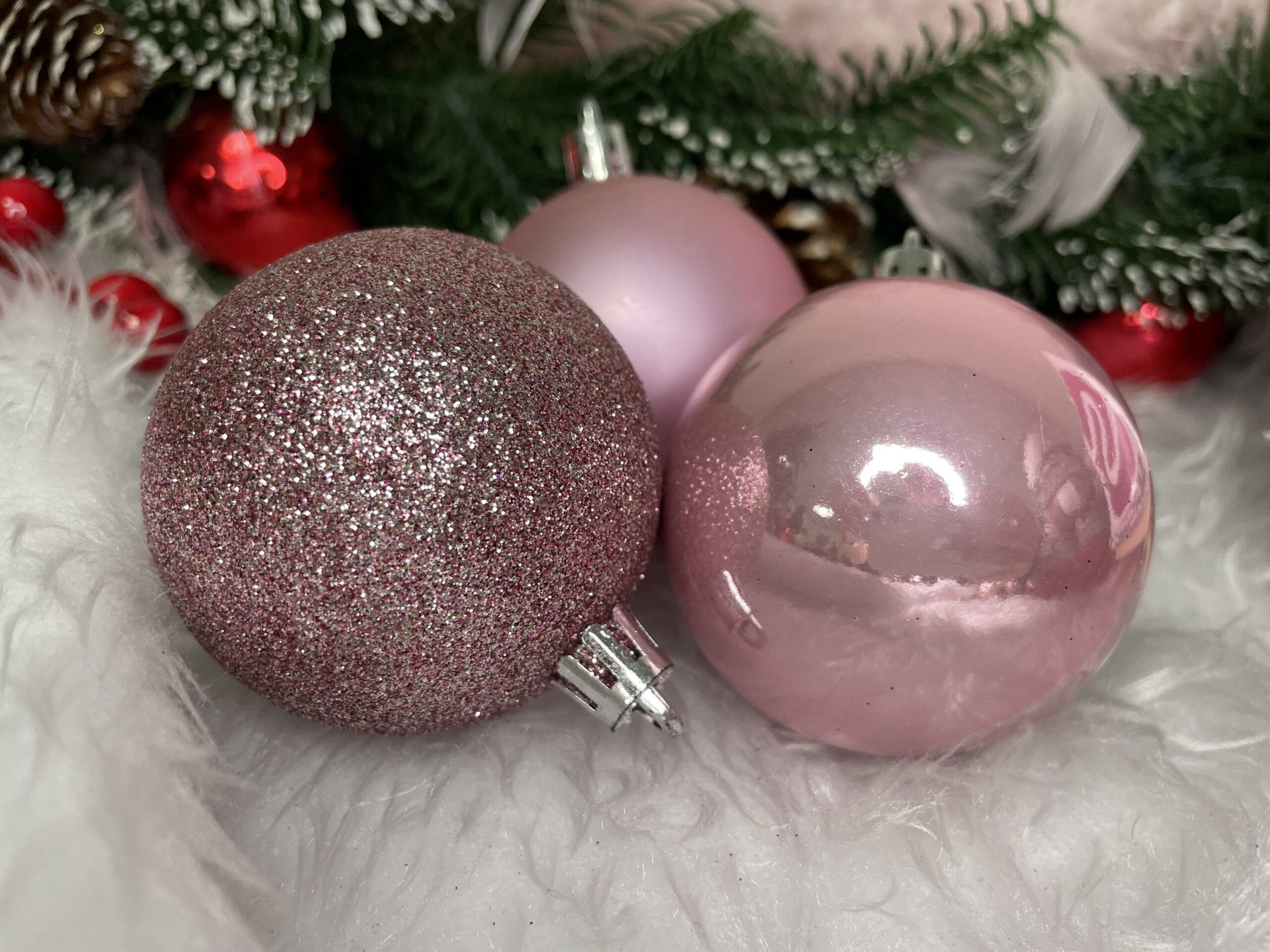 Set globuri de Craciun, 20 bucati, 5 modele, 6cm, roz [18]