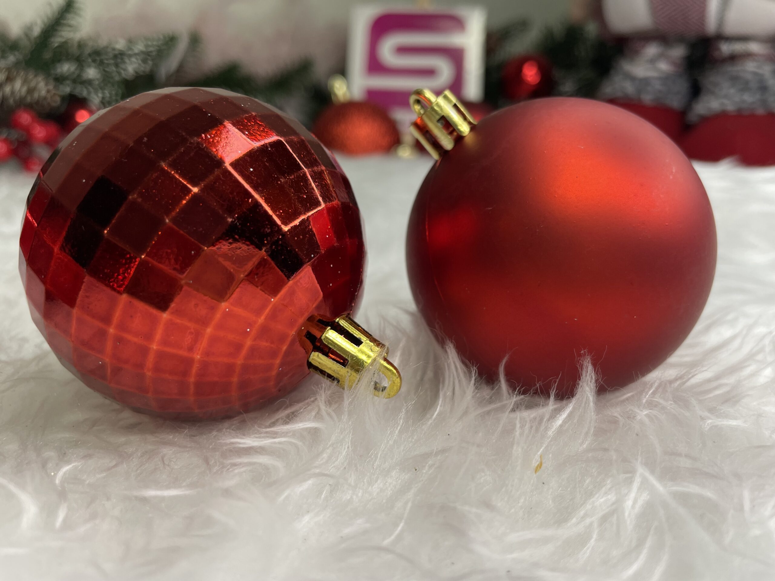 Set globuri de Craciun, 20 bucati, 5 modele, 6cm, rosu [18]