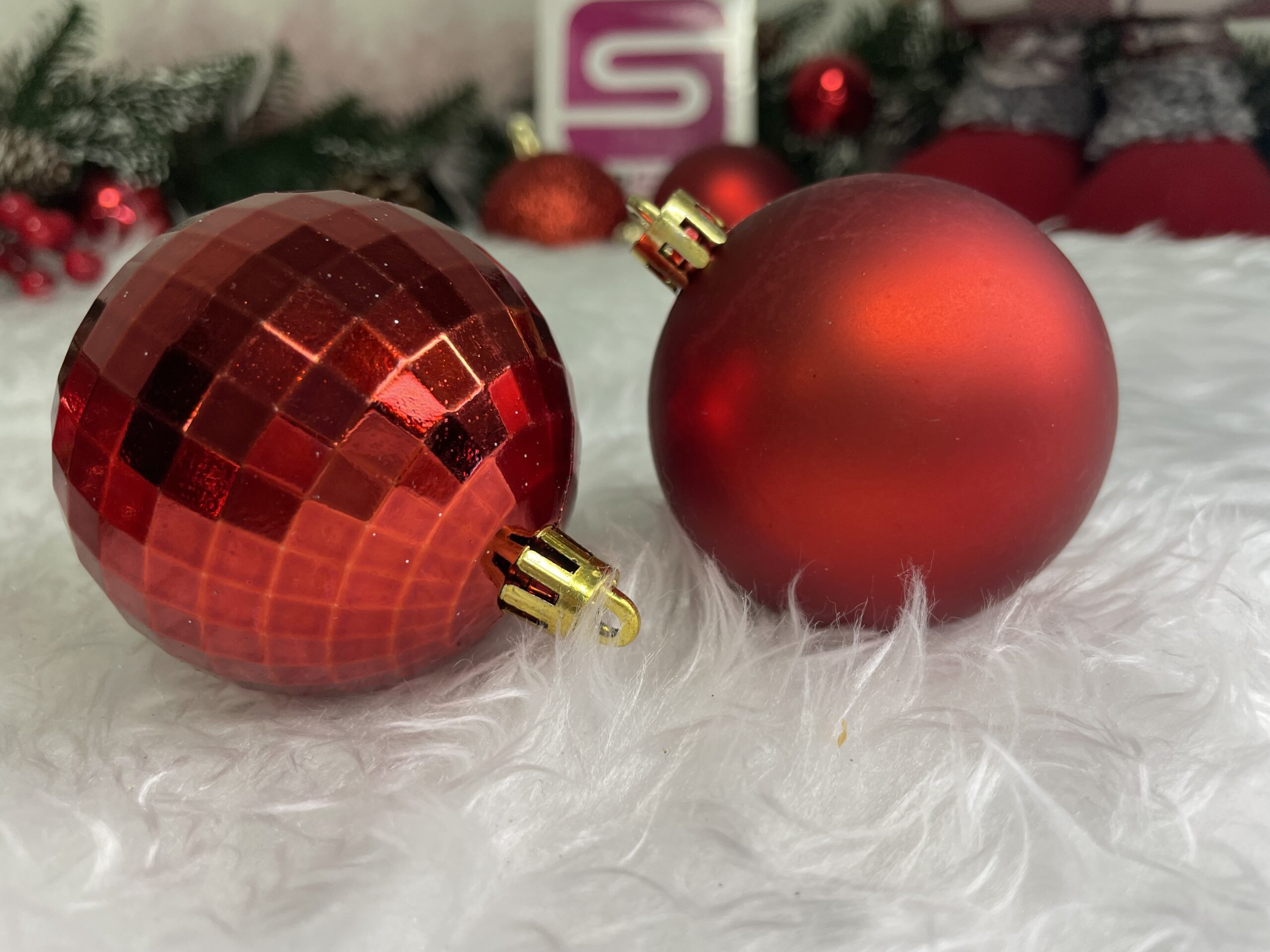 Set globuri de Craciun, 20 bucati, 5 modele, 6cm, rosu [19]