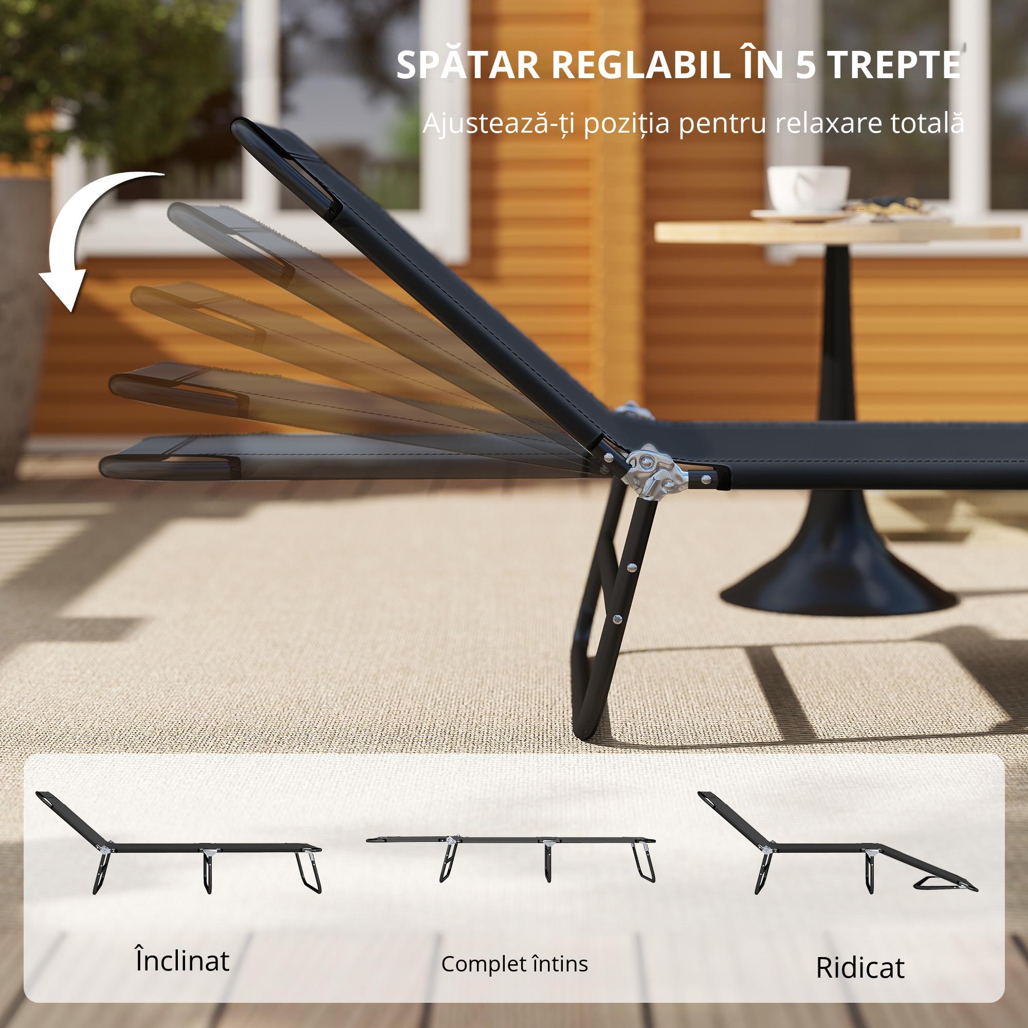  Scaune de Piscina Sezlong Pliabile, Scaune de Bronzat [4]