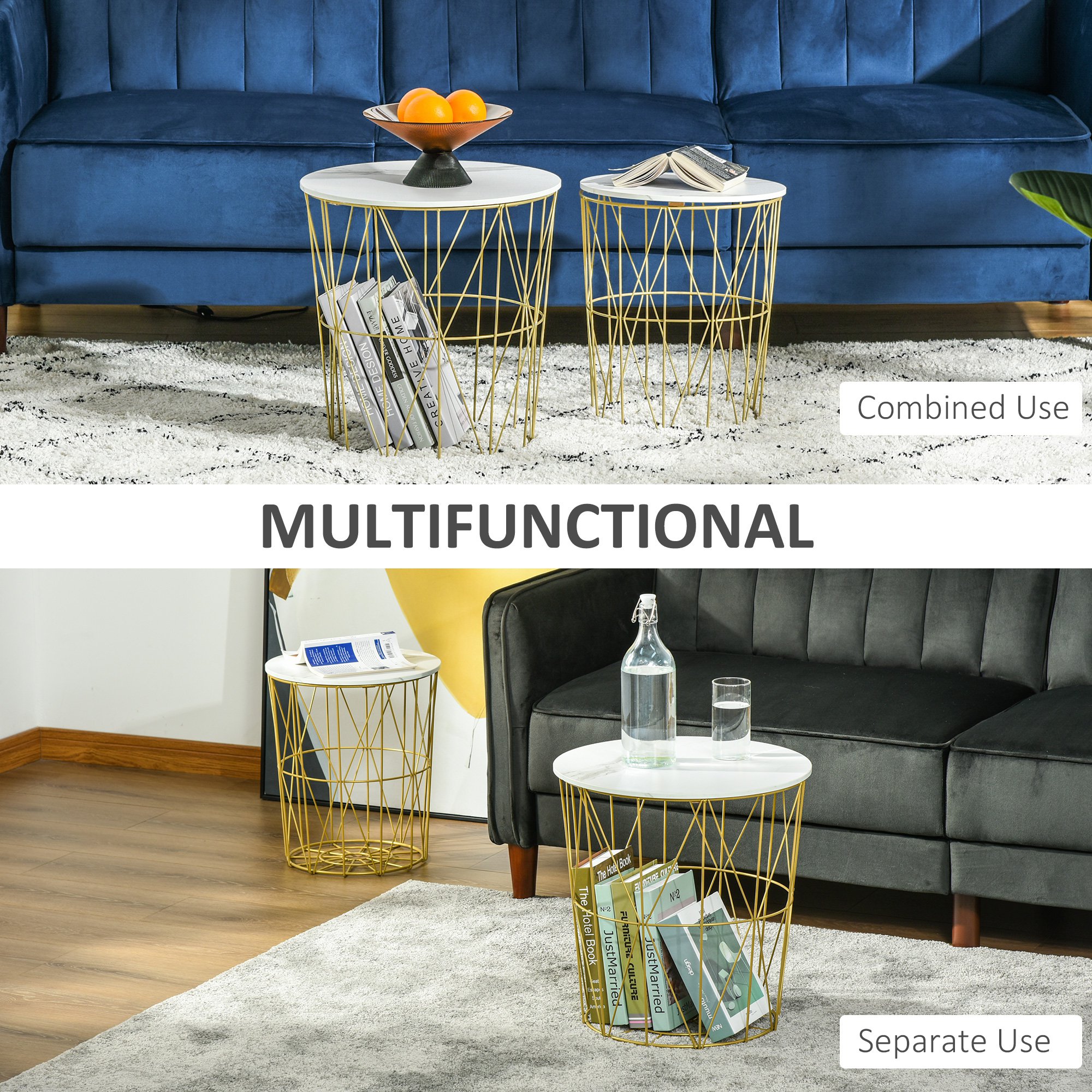  Set 2 Masute de Sufragerie Stivuibile Raft Detasabil Baza Container [6]