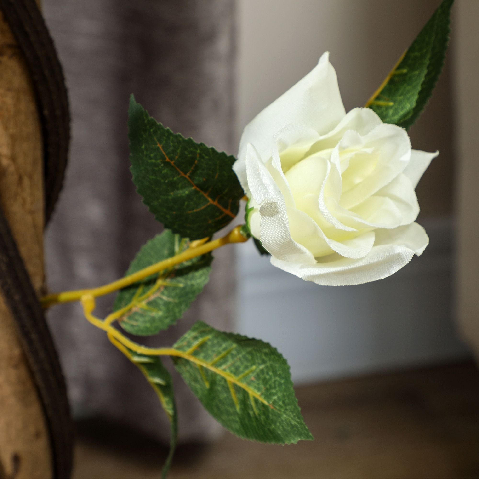  Planta Artificiala de Trandafir cu 21 de Flori Ø18x90 cm Portocaliu cu Vas [7]