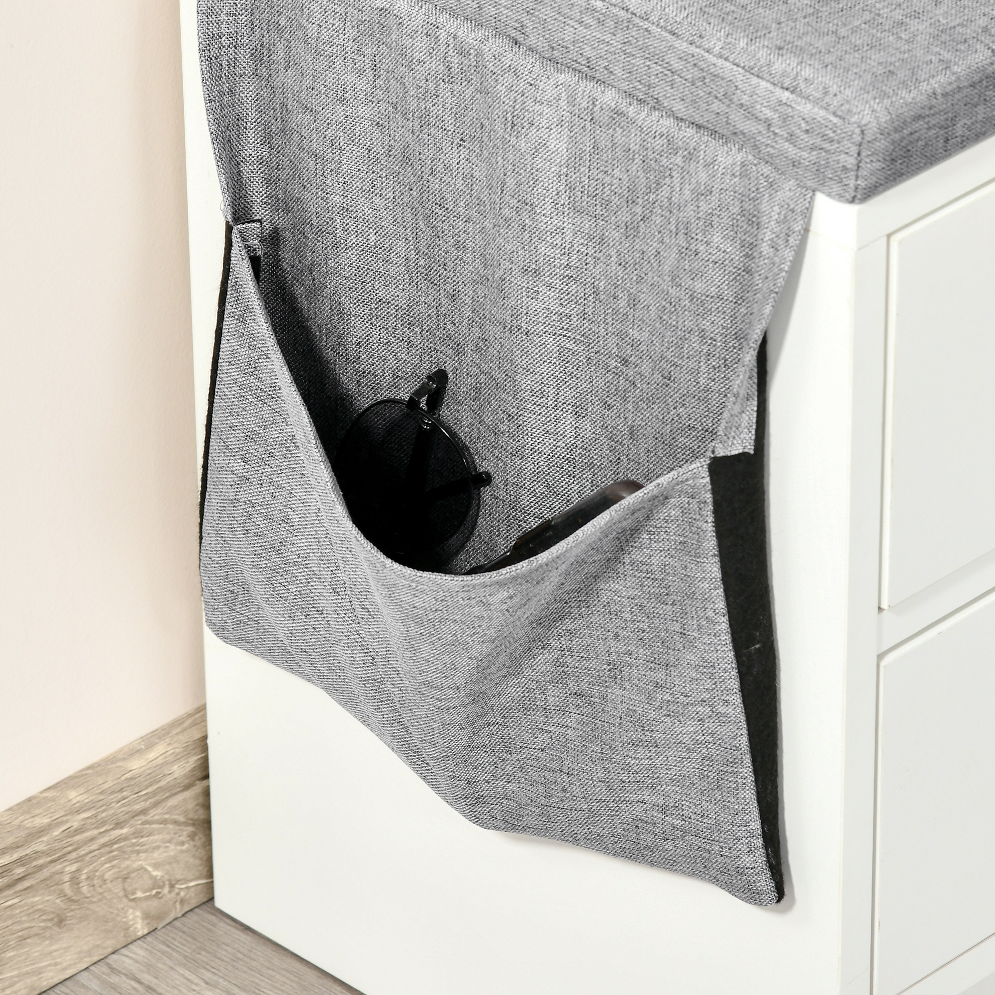  Suport de Pantofi Economie de Spatiu Bancuta Suport de Pantofi din Lemn Alb Mobila Suport de Pantofi [8]