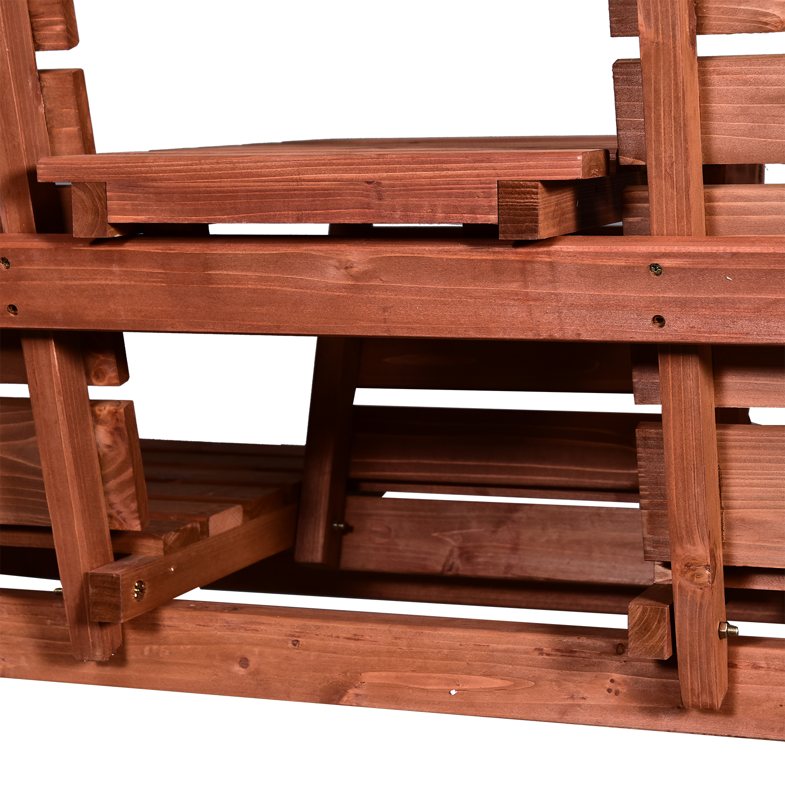  Set 2 Scaune de Gradina cu Masuta pentru cafea, in Lemn 160x68x92cm [7]