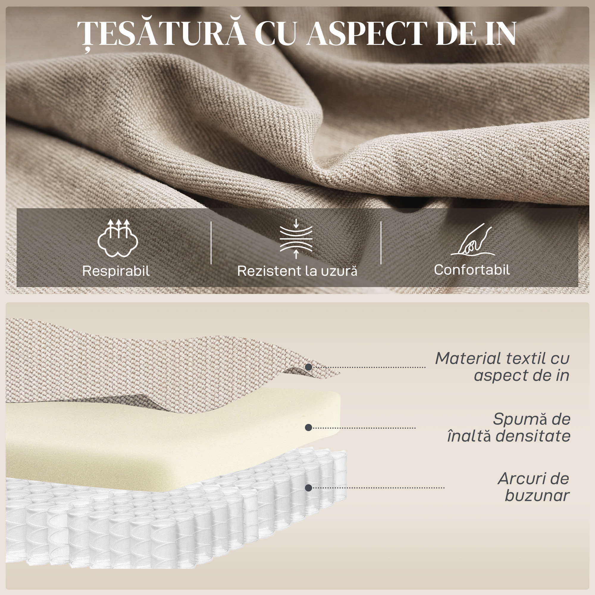  Fotoliu Electric cu Ridicare, Fotoliu Relax cu Masaj si incalzire, Bej [5]