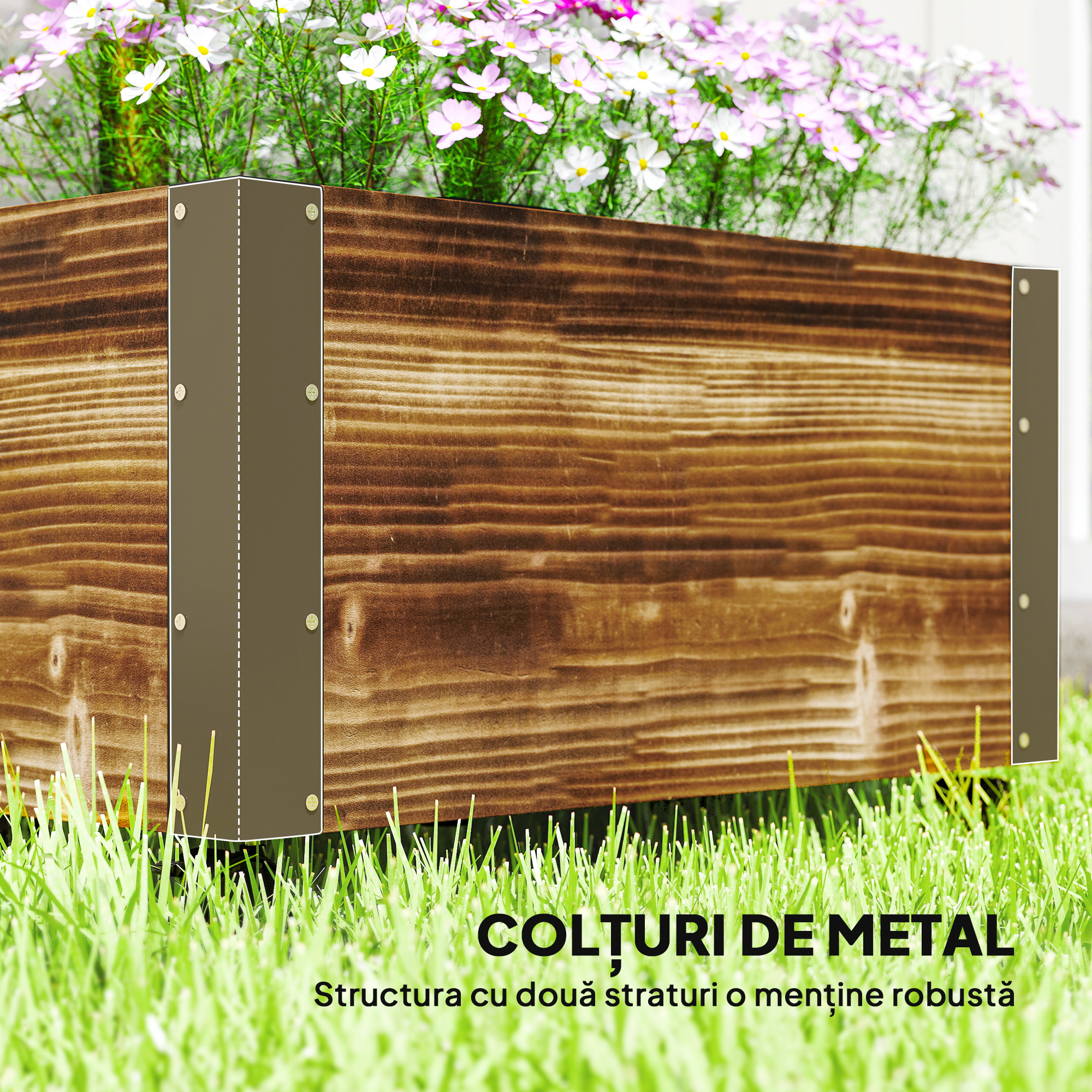  Jardiniera cu Spalier pentru Plante Agatatoare si Roti [5]