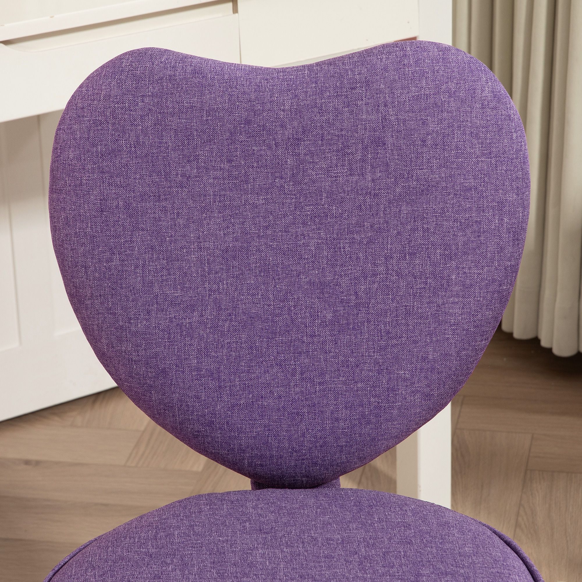  Scaun de Birou in Forma de Inima cu 5 Rotile Pivotante si inaltime Reglabila, 40x50x79-89 cm, Violet [7]