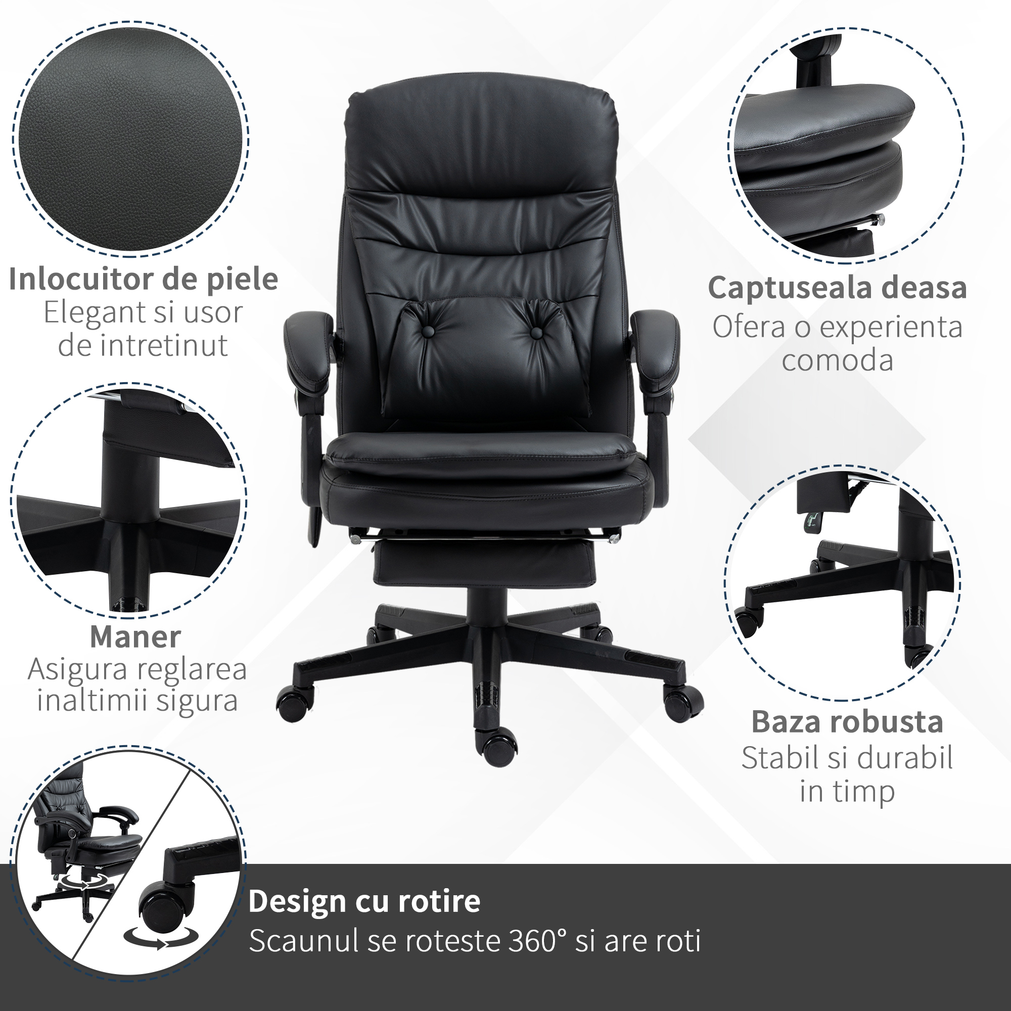  Scaun Masaj USB - Directorial, Cu Vibratii & Design Ergonomic [7]
