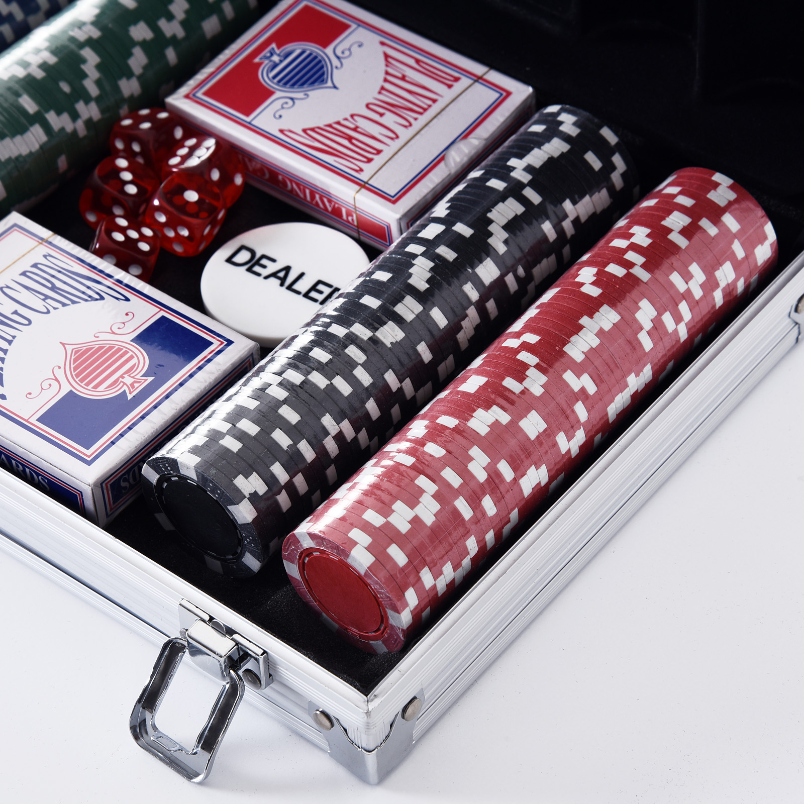  Geanta pentru Jocuri, Poker,  200 jetoane, din aluminiu, Argintiu [6]