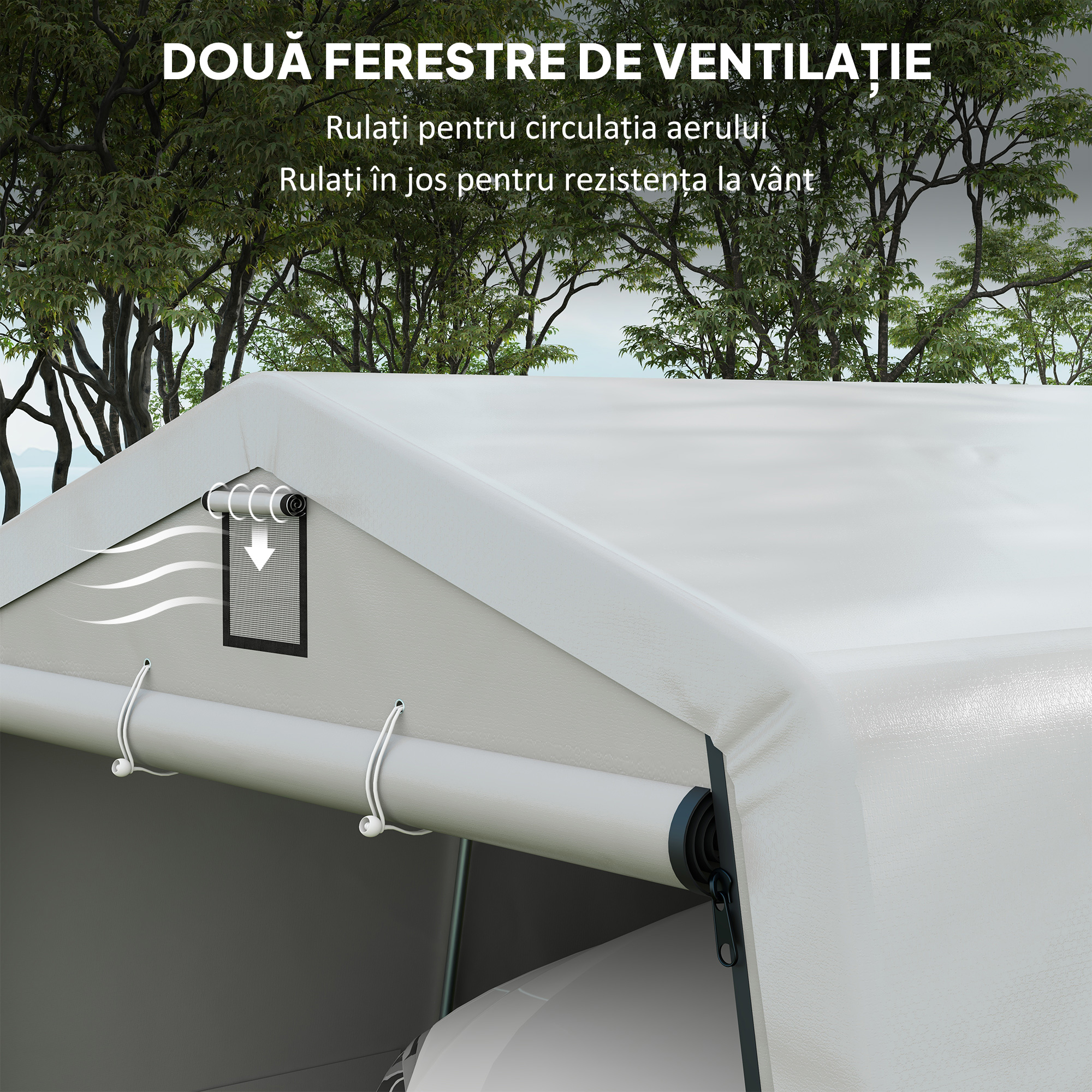  Carport 3,3×6,2 m - Garaj Cort Portabil cu Ventilatie & Copertina [6]