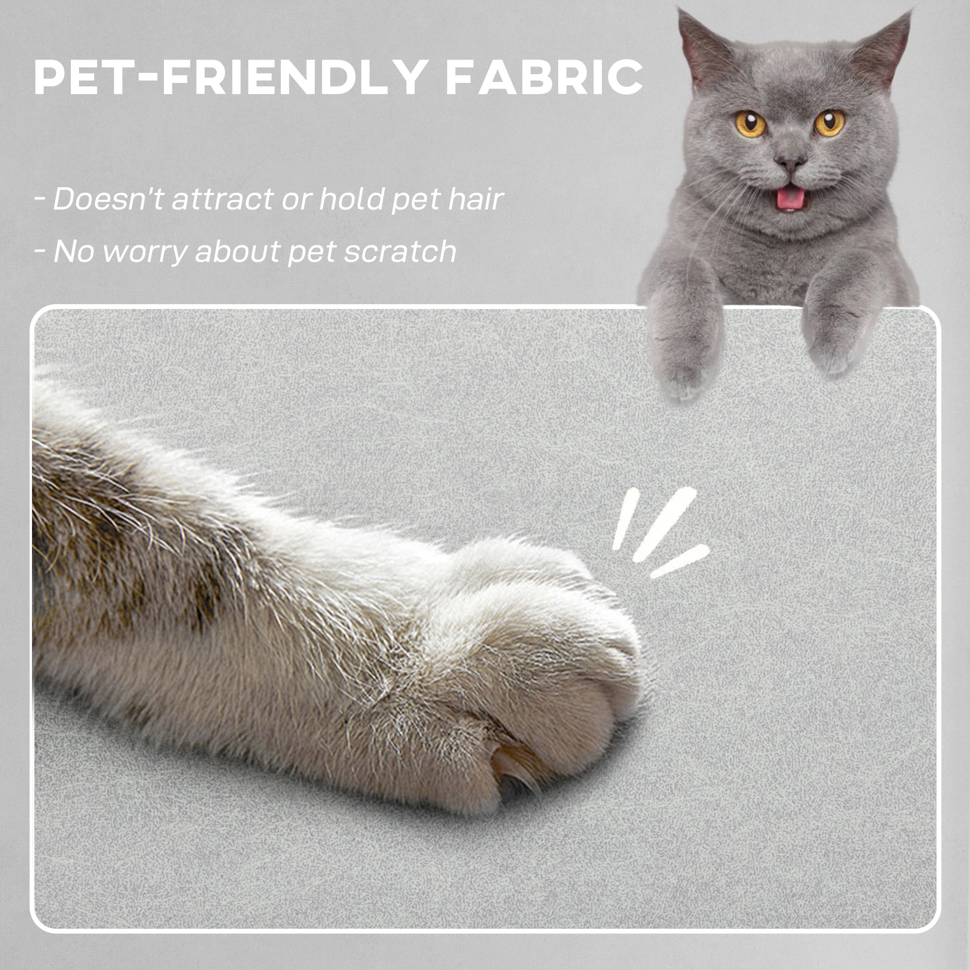  Fotoliu Reclinabil cu Suport pentru Picioare, incalzire, 8 Puncte de Masaj si 5 Moduri, Material Velur, Gri [5]