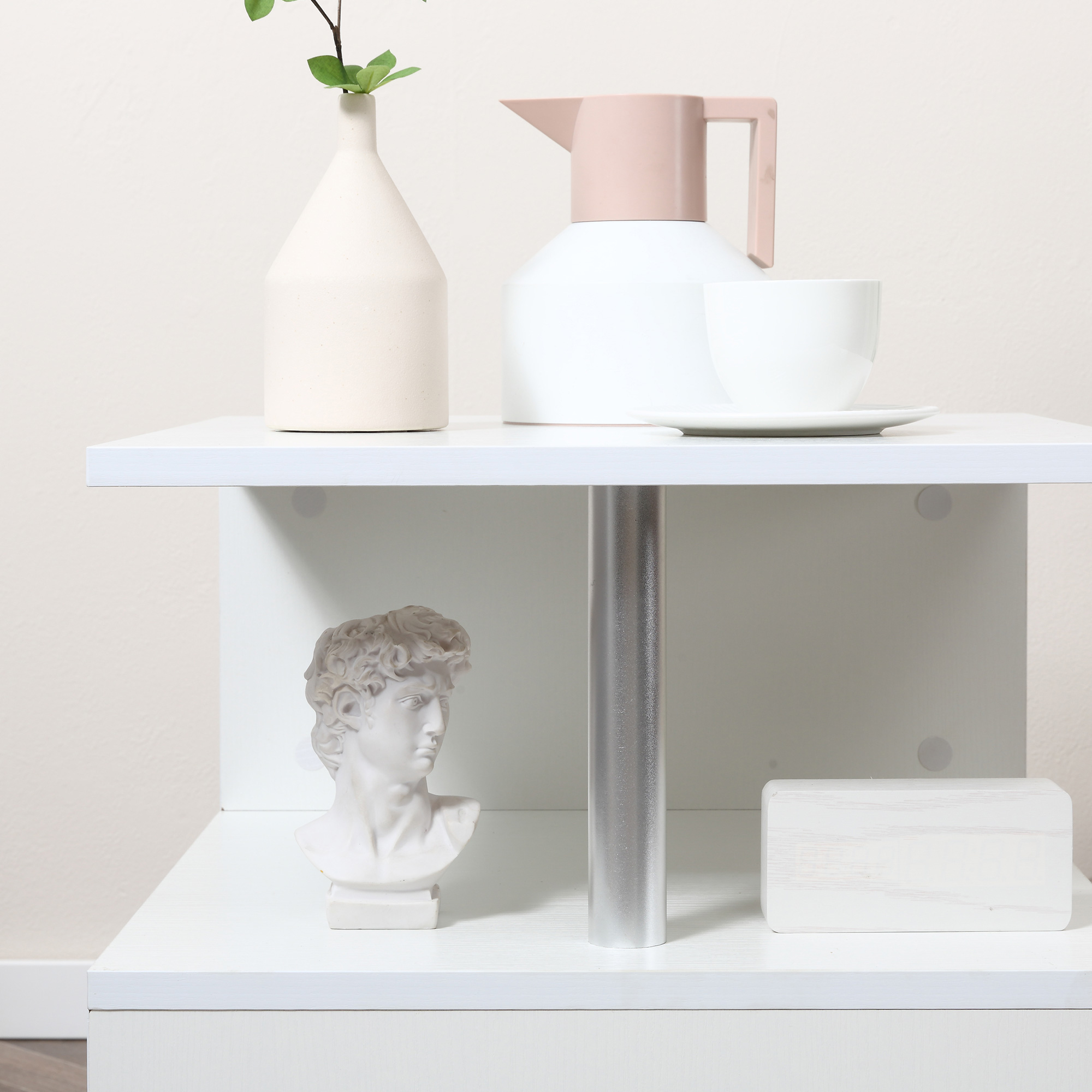  masuta living, lemn si fier, 50x50x50cm alb [8]