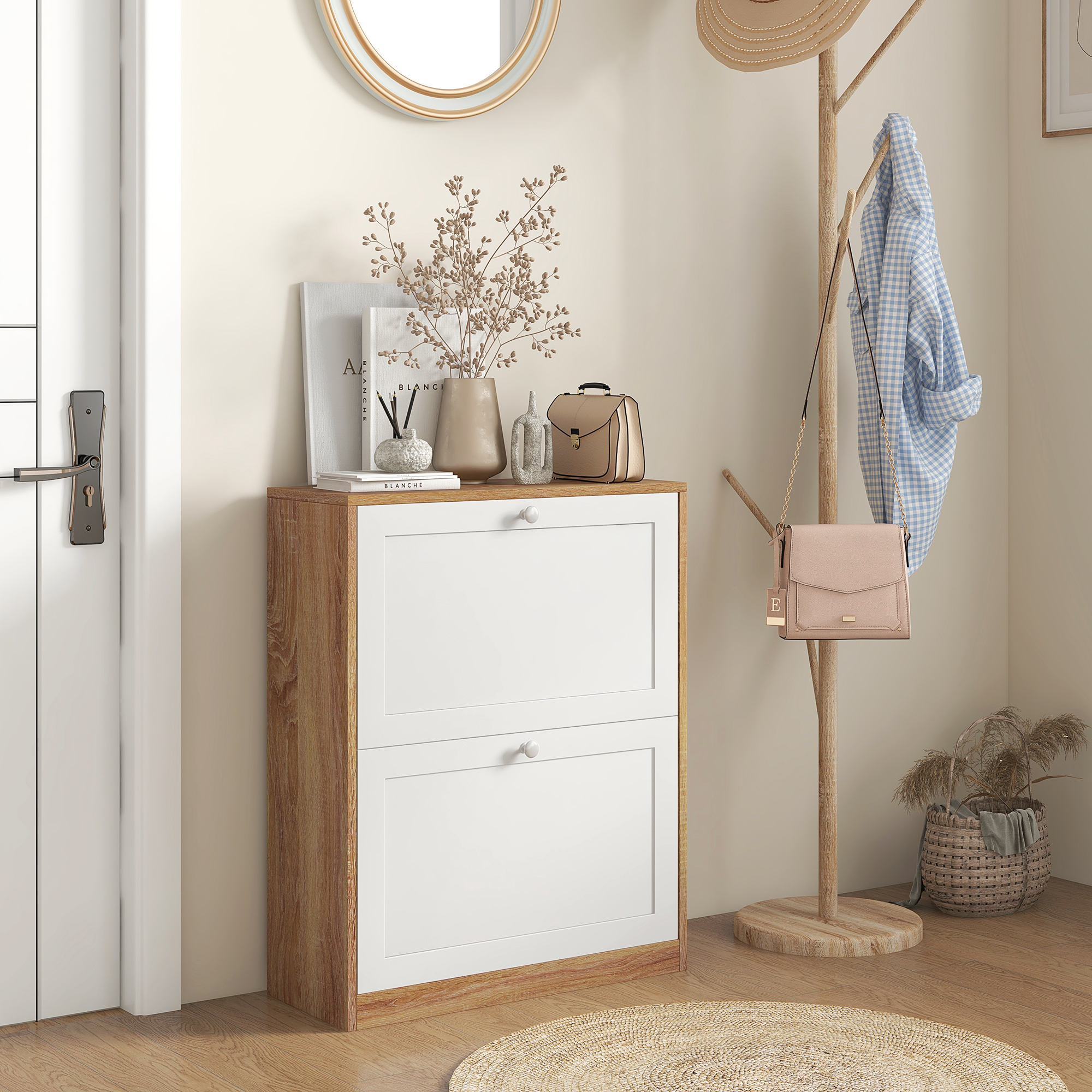  Dulap Pantofi ingust - 2 Sertare Rabatabile, Compact [7]