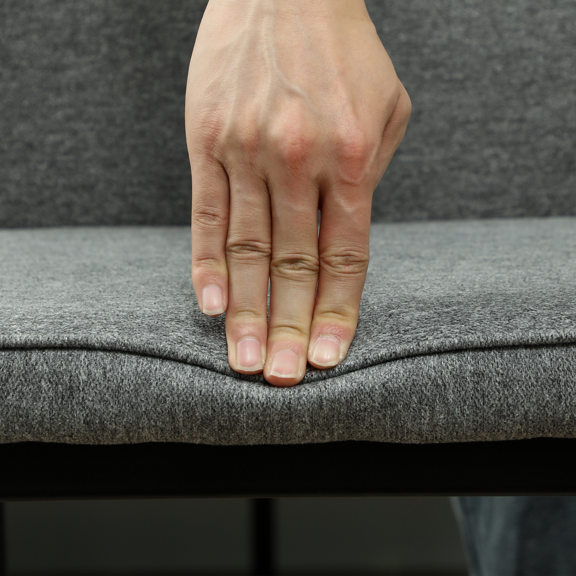 Set  2 Scaune de Luat Masa Tapitate in Catifea cu Spatar Ergonomic Fara Brate, Gri [8]