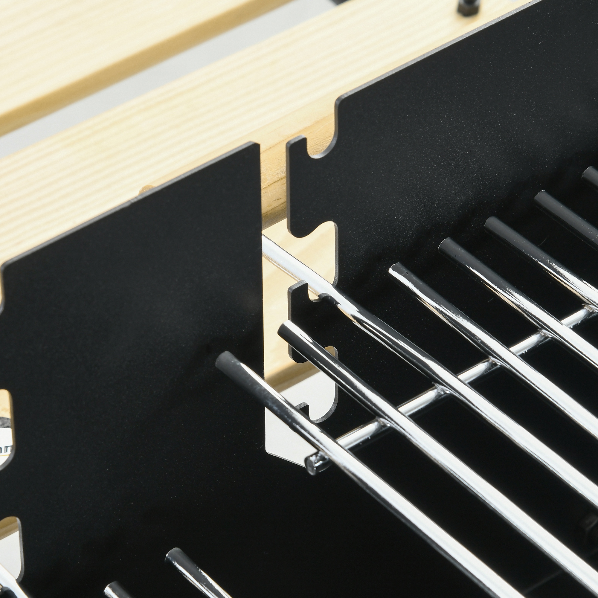  Gratar Barbecue Carucior cu Carbune cu Grilaj Dublu [7]