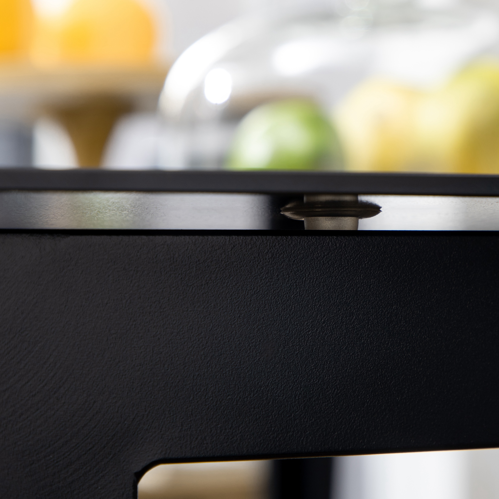  Masa de Gradina cu Blat din Sticla Securizata 150x90 cm pentru 6 Persoane, Masa de Luat Pranzul pentru Exterior, Dreptunghiulara, din Aluminiu, pentru Terasa, Balcon, Neagra [7]